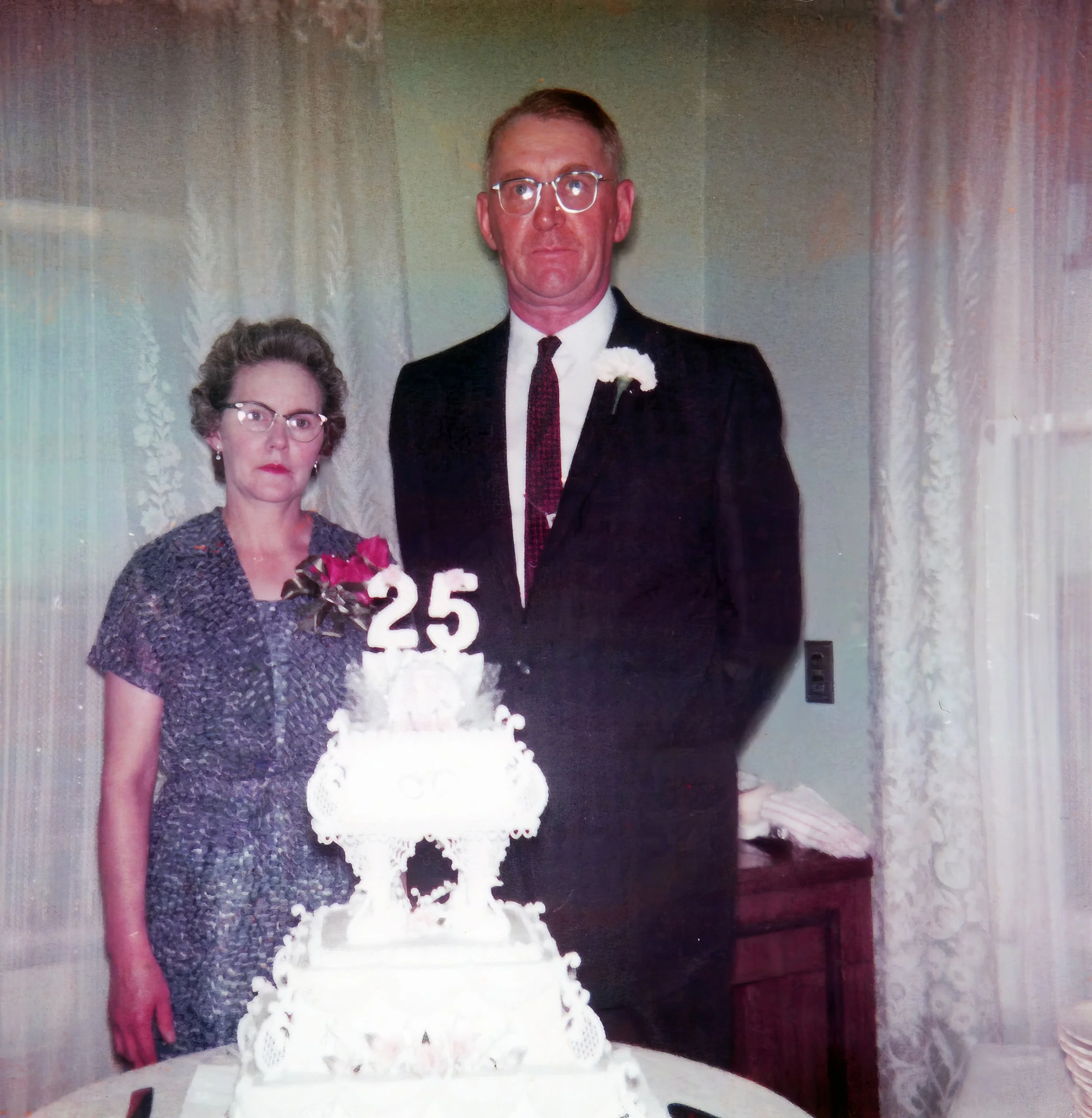 1961 - Christine & Joe Hall 25th anniversary.