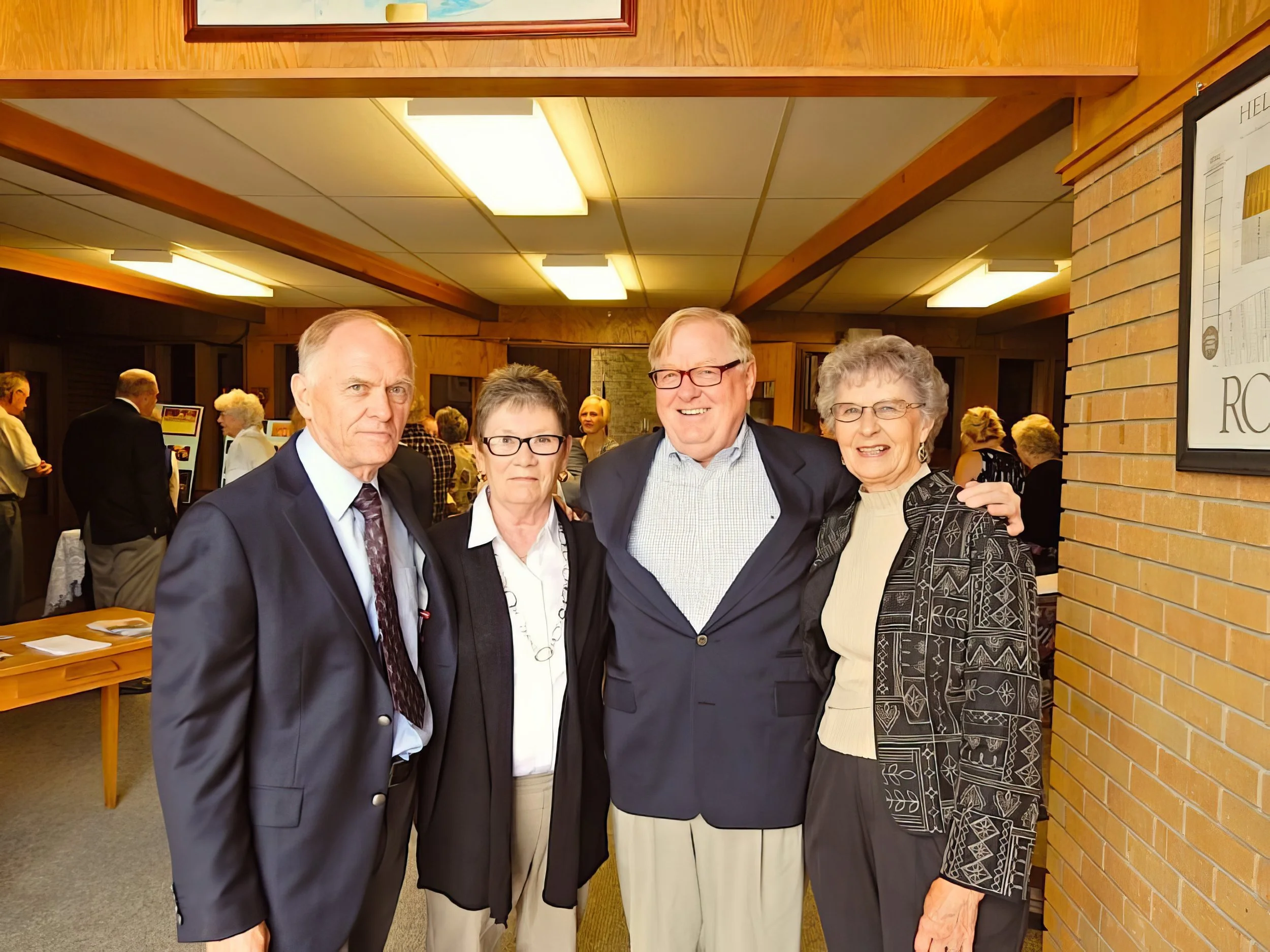 2015 - Christine Hall's funeral - Monty Bolstad, Rita Mielke, Orin Bolstad, Dodie Boe.