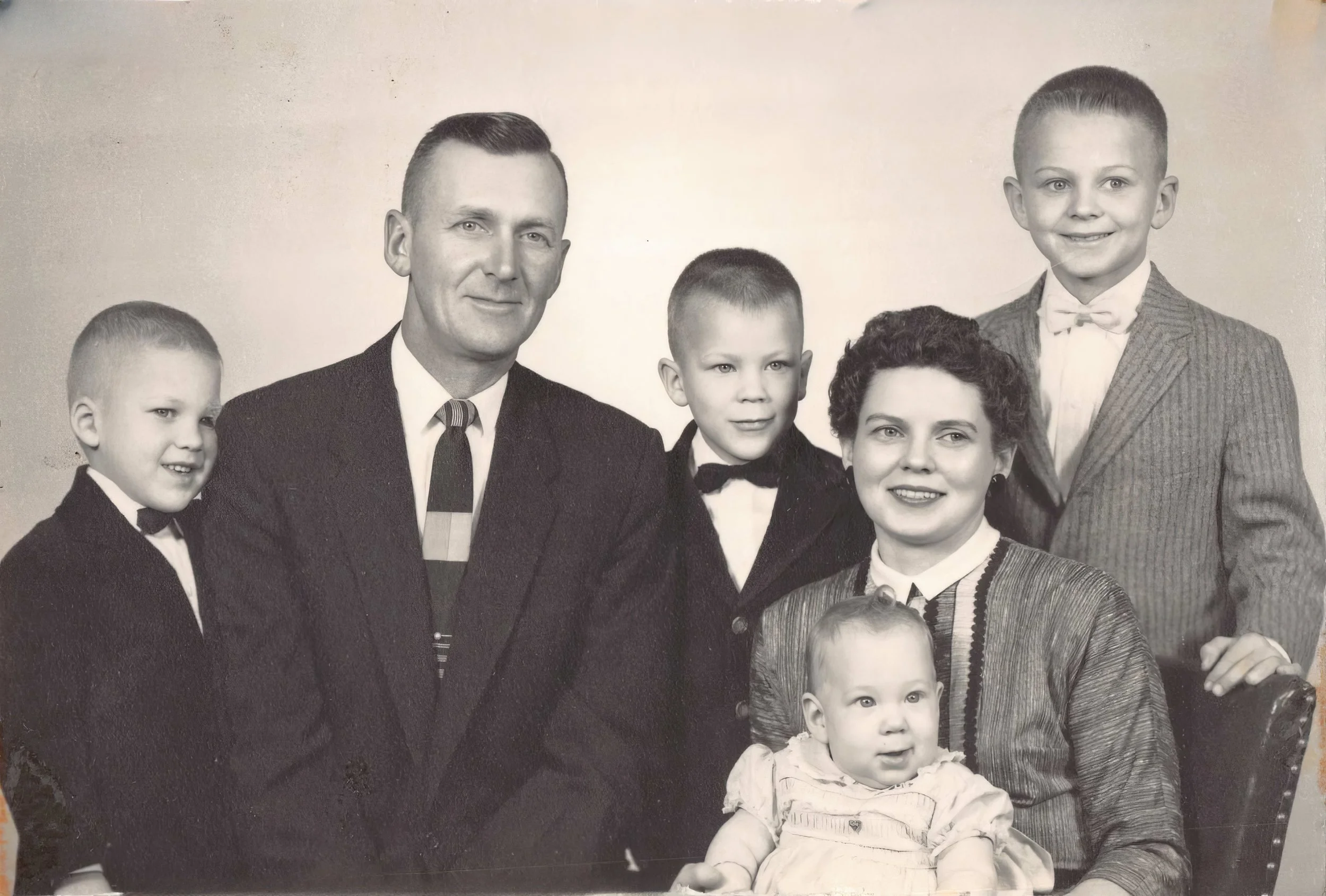 1957 - Tom, Bjorn, Doug, Laurie, Wanda (Samson), & Nick Hall.