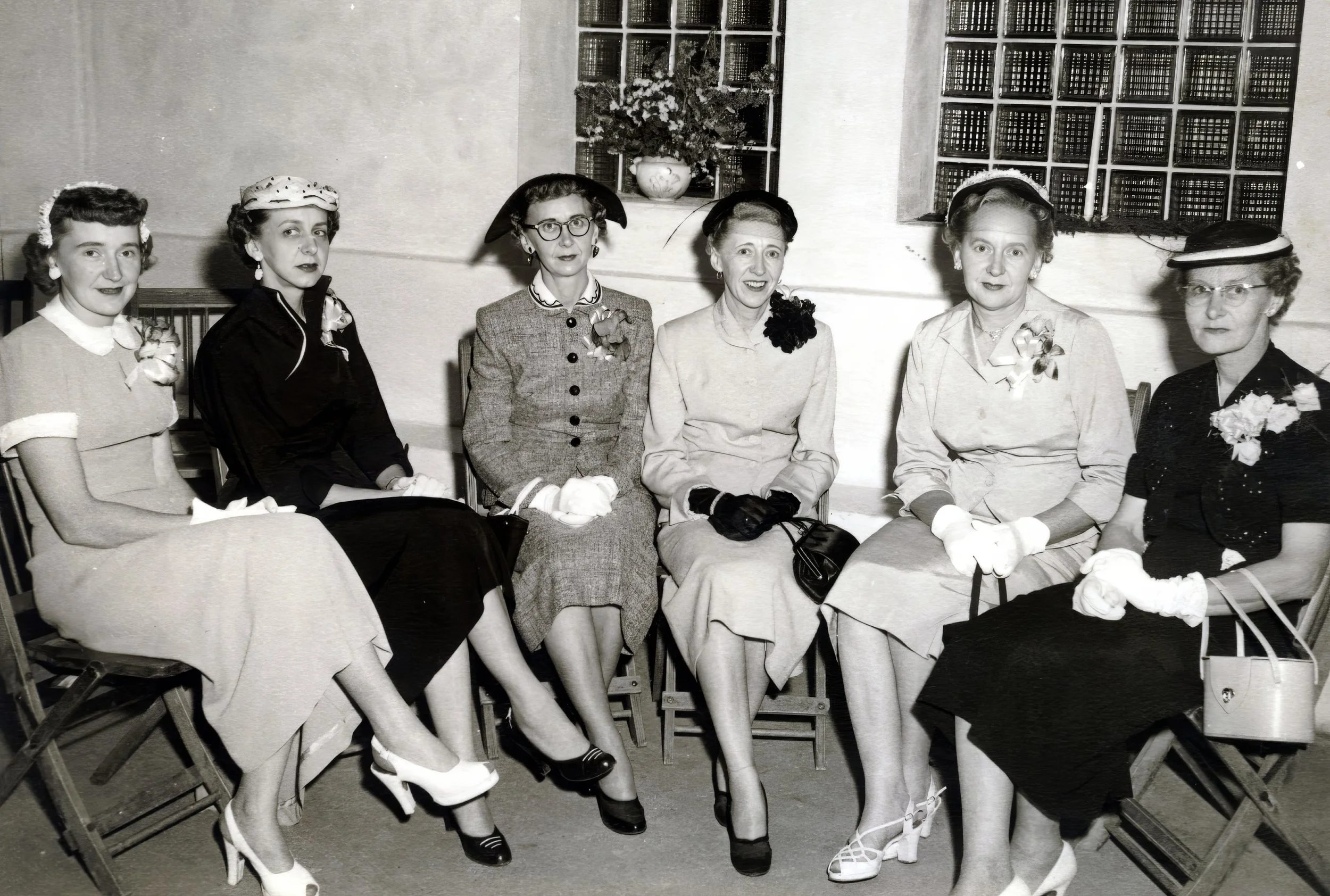 1954 - Sisters - Lillian Helgason, Pauline Page, Rose Bolstad, Caroline Johnson, Emma Johnson, Mae Meier.