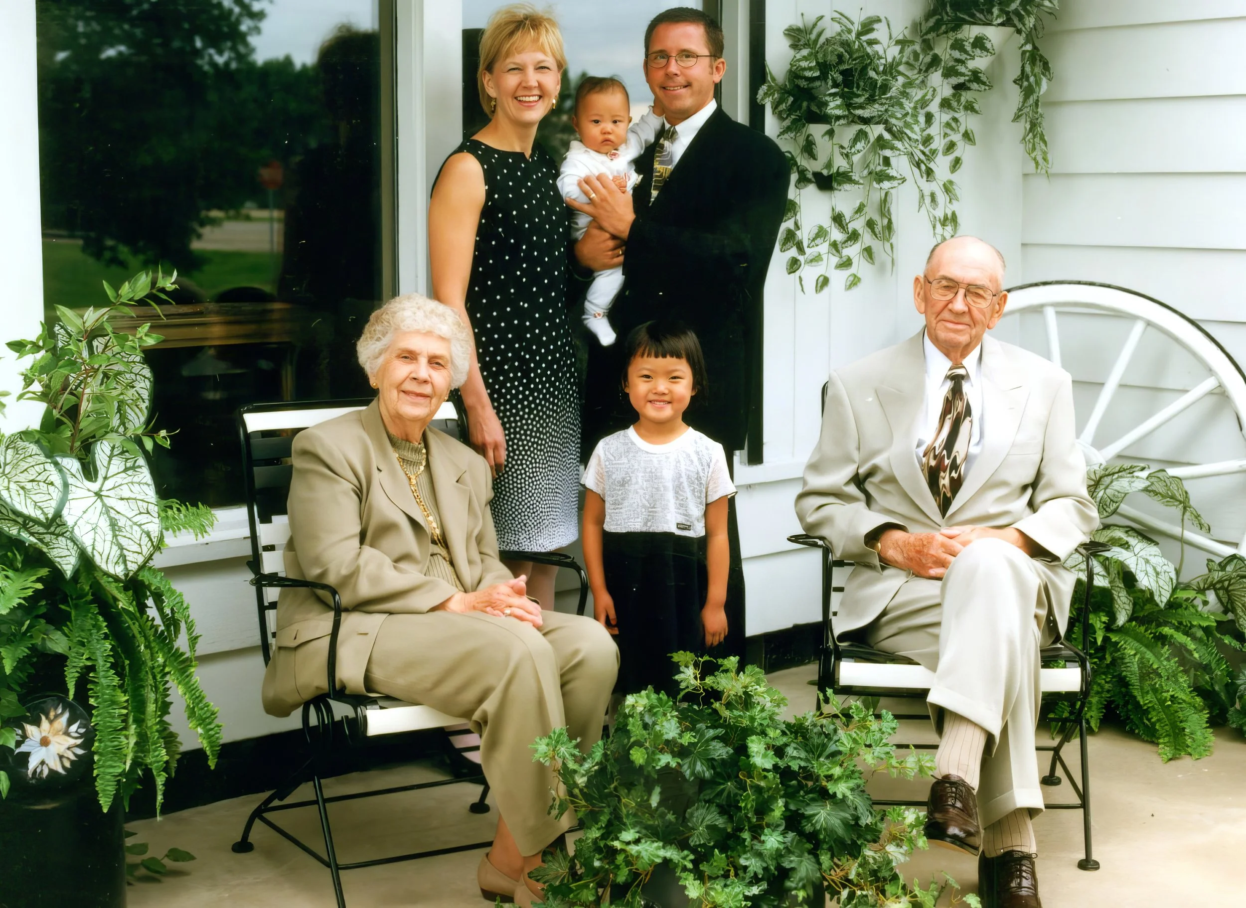 1997 - Front: Bernice Hall, Leah Swenson, Bill Hall. Back: Joann, Chloe, & Steve Swenson.