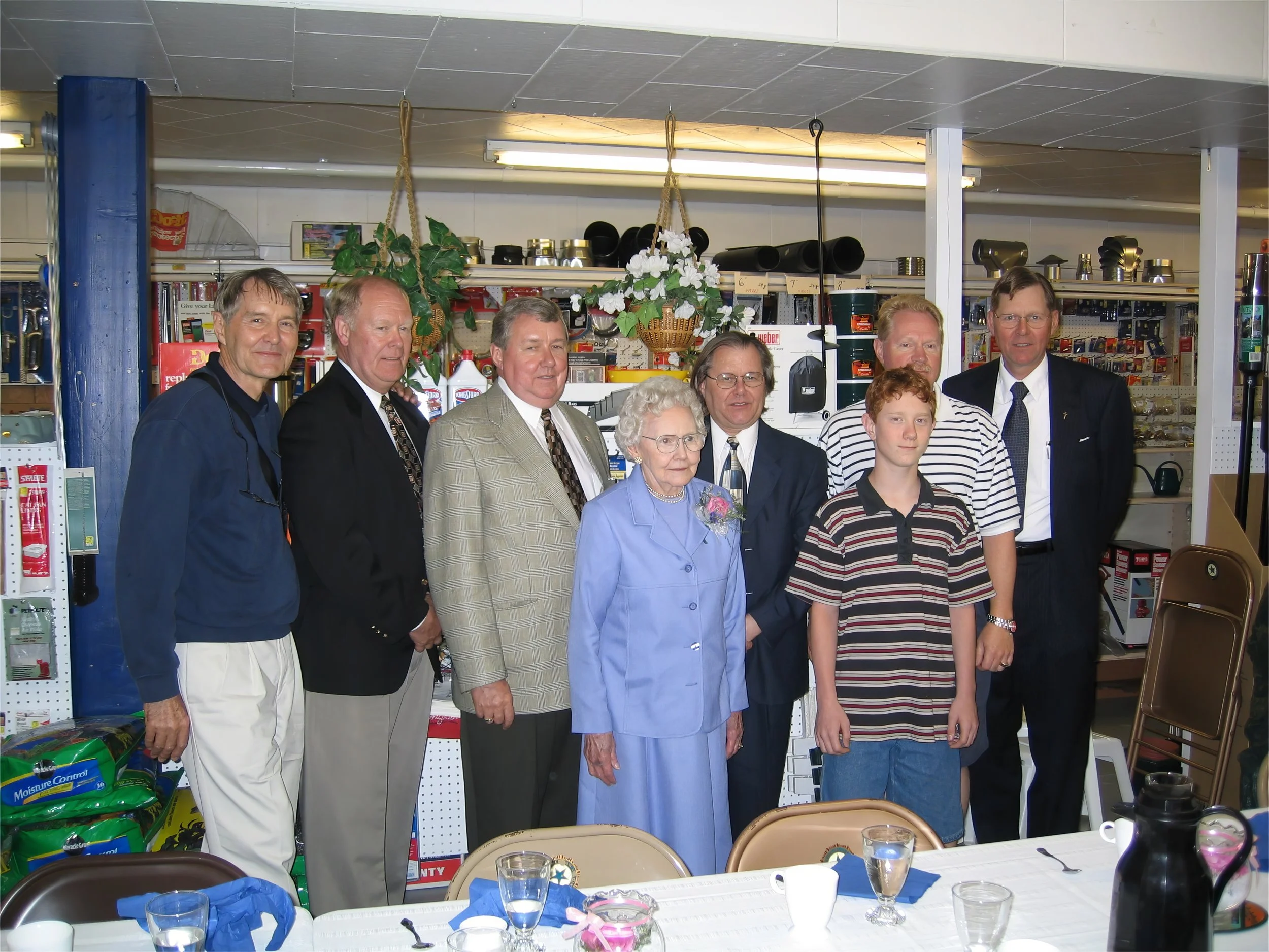 1999 - Christine Hall with sons & friends at 90th birthday party.