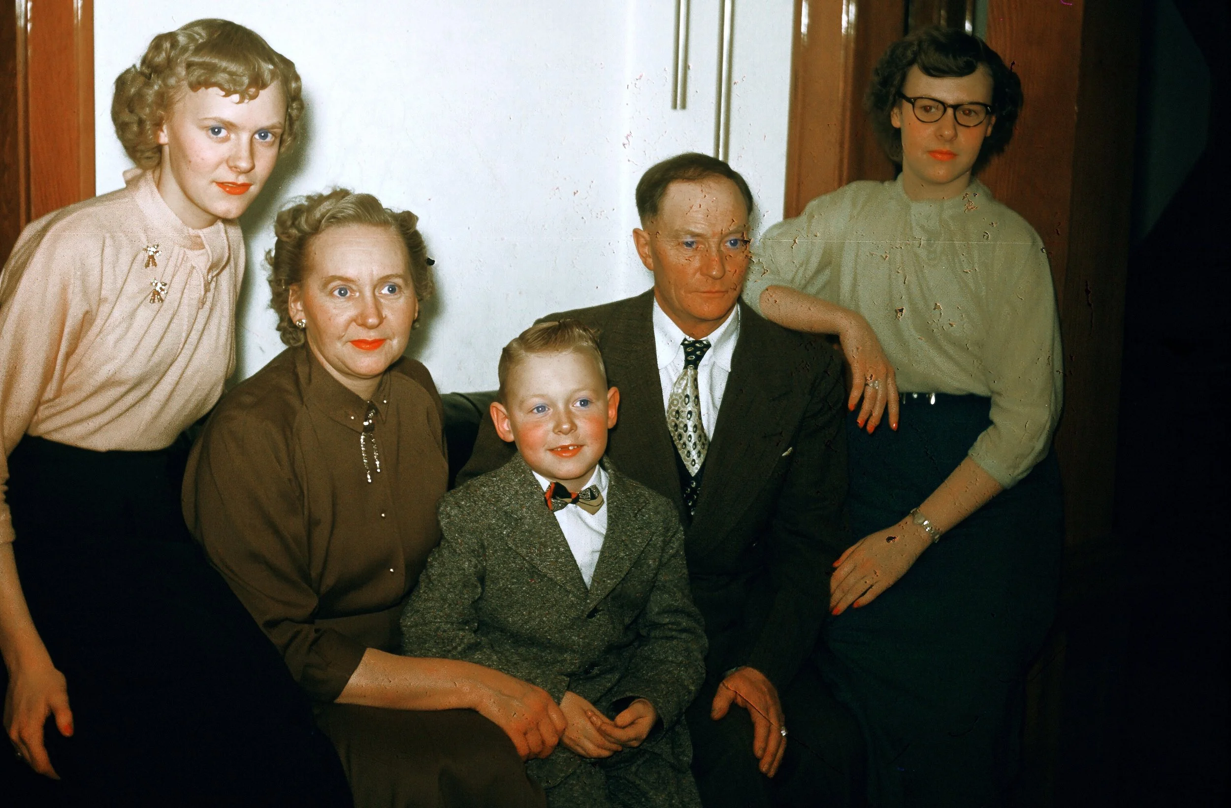 1950 - JoeAnn, Emma, John, John, & Pauline Johnson.