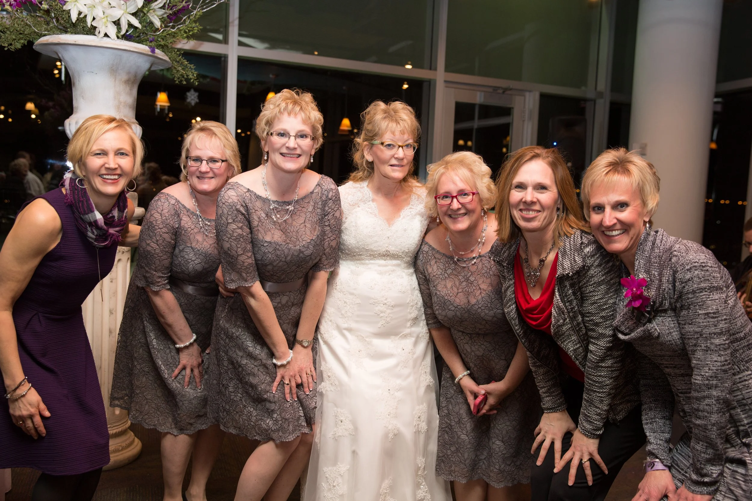 2016 - At Linnea & Lester's wedding - Joann Hall Swenson, Laura Webster, Leslie Eggan, Linnea Hill, Louise Jensen, Suzanne Hanson, Bethann Sherry.