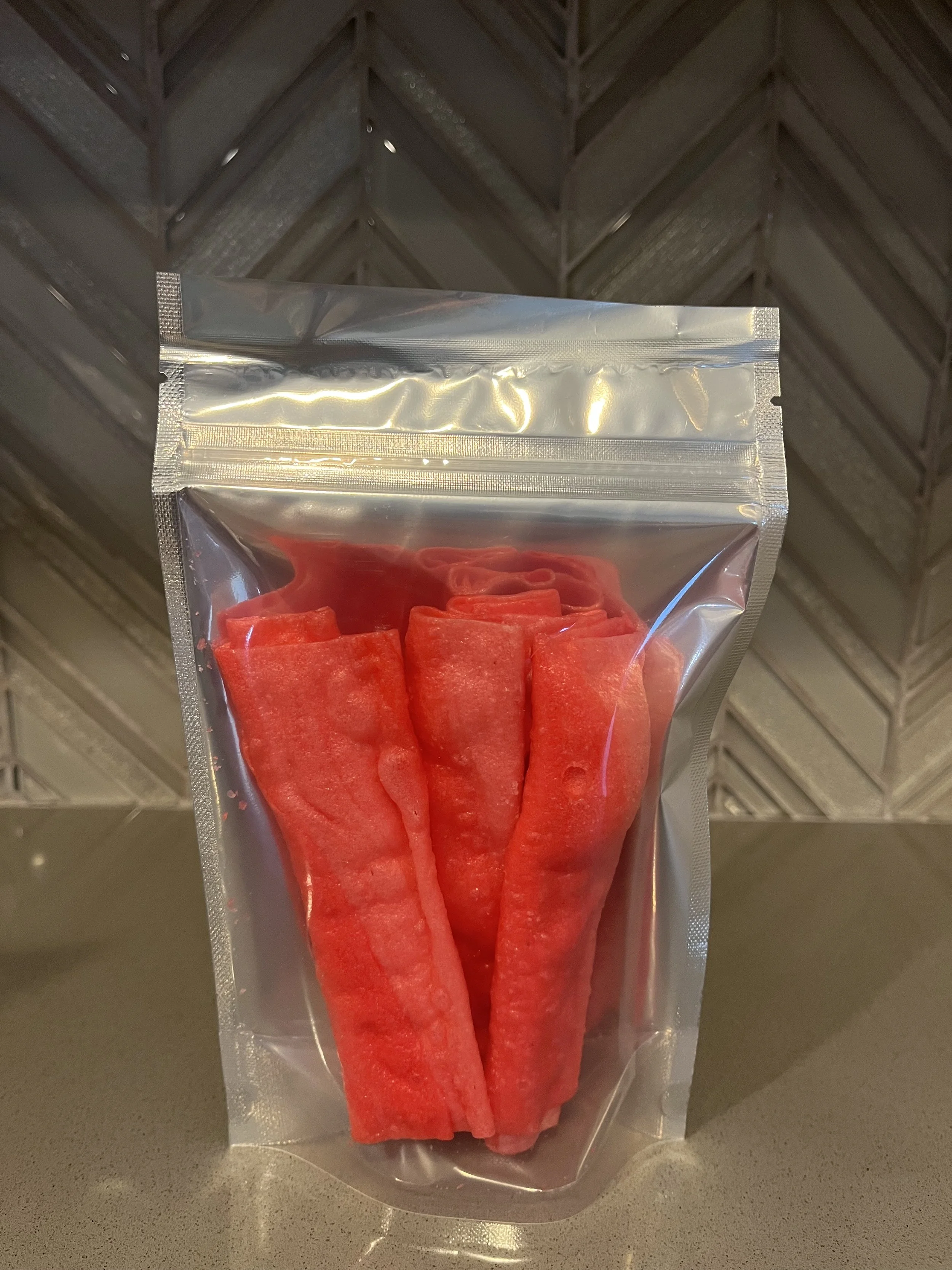 Strawberry Fruit Roll-Ups. 4 Pieces.