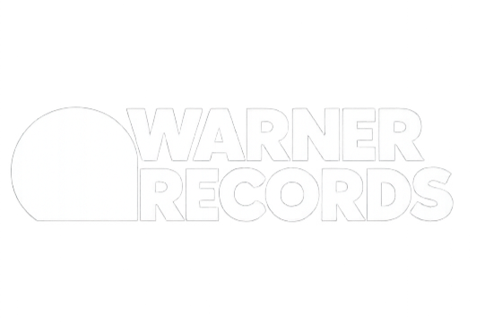 Warner Records logo in black and white with a semicircular shape and bold text.
