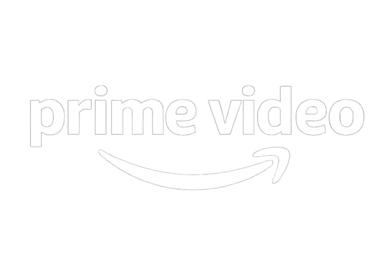 Prime Video logo with white text and a curved arrow underneath on a black background.