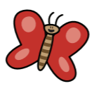Red butterfly with brown body and antennas