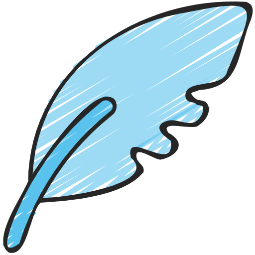 A cartoon-style blue butterfly wing.