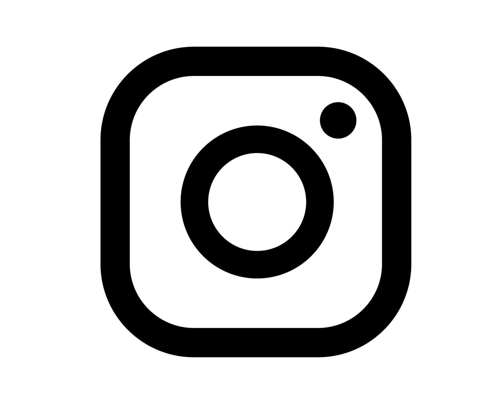 Black and white icon of a camera with a square outline and a small circle in the top right corner.