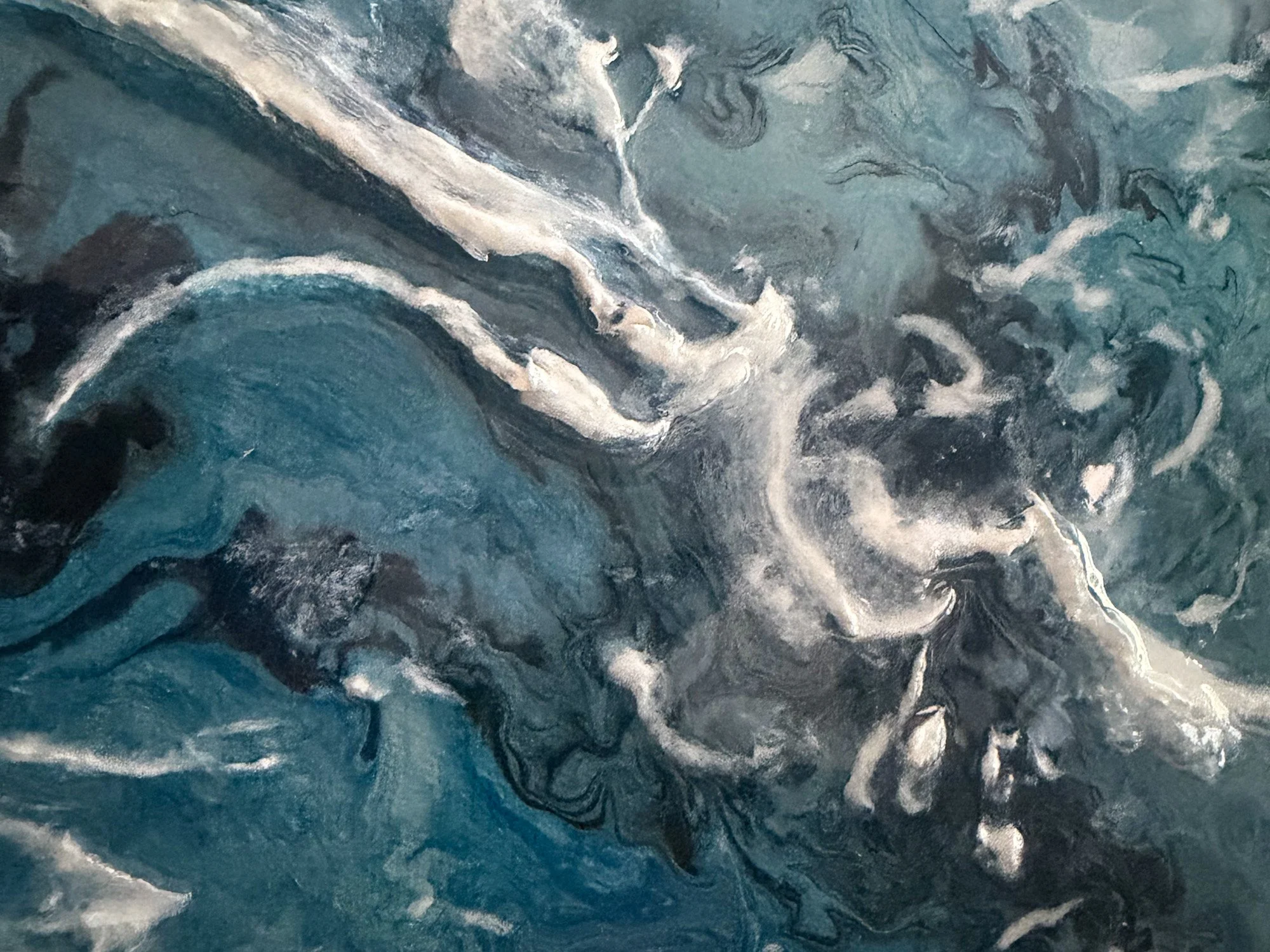 Close-up detail of texture and resin on Immersed Series V12 by Samantha Paris Estes