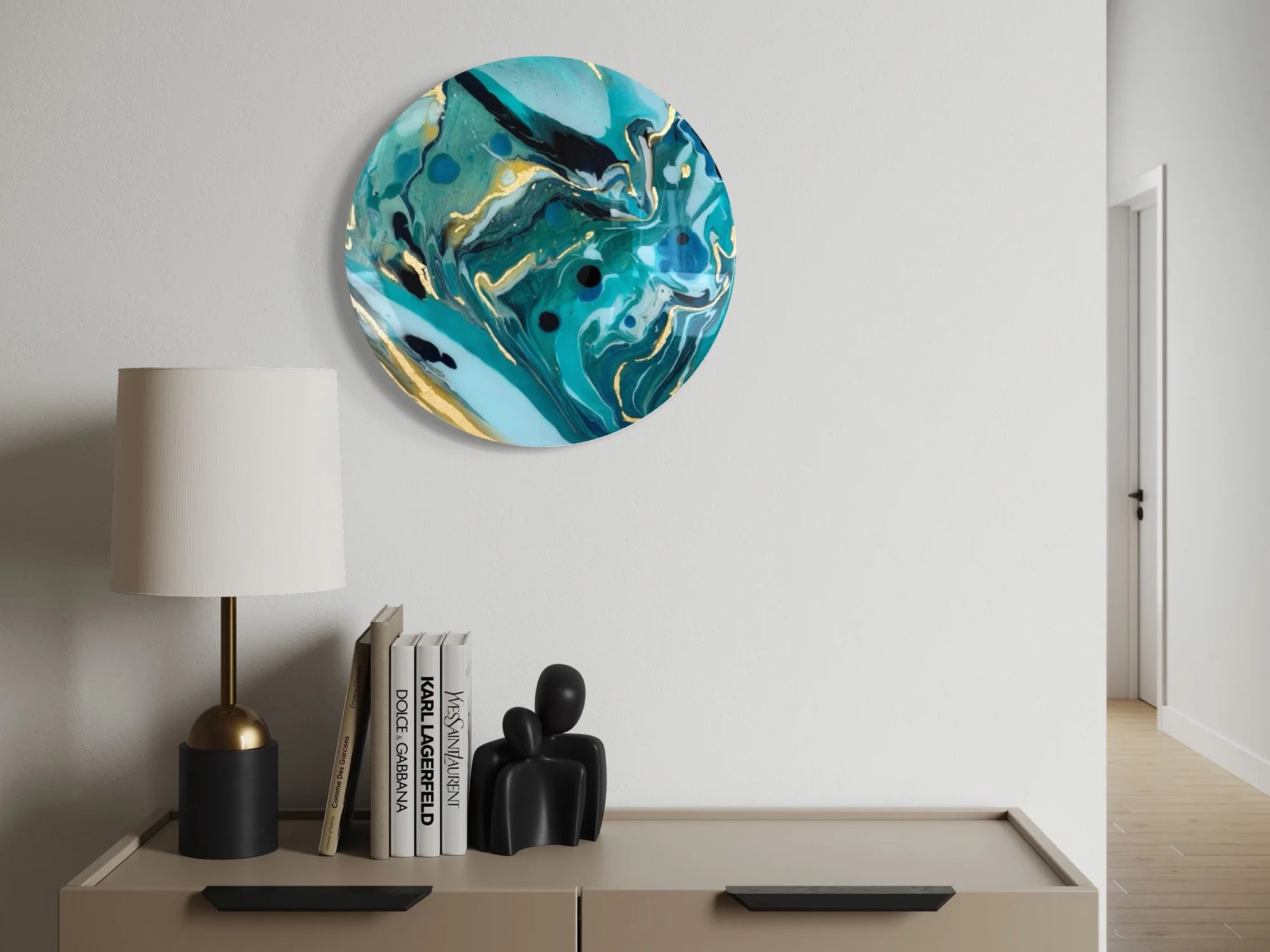 Into the Blue displayed in a styled interior setting.