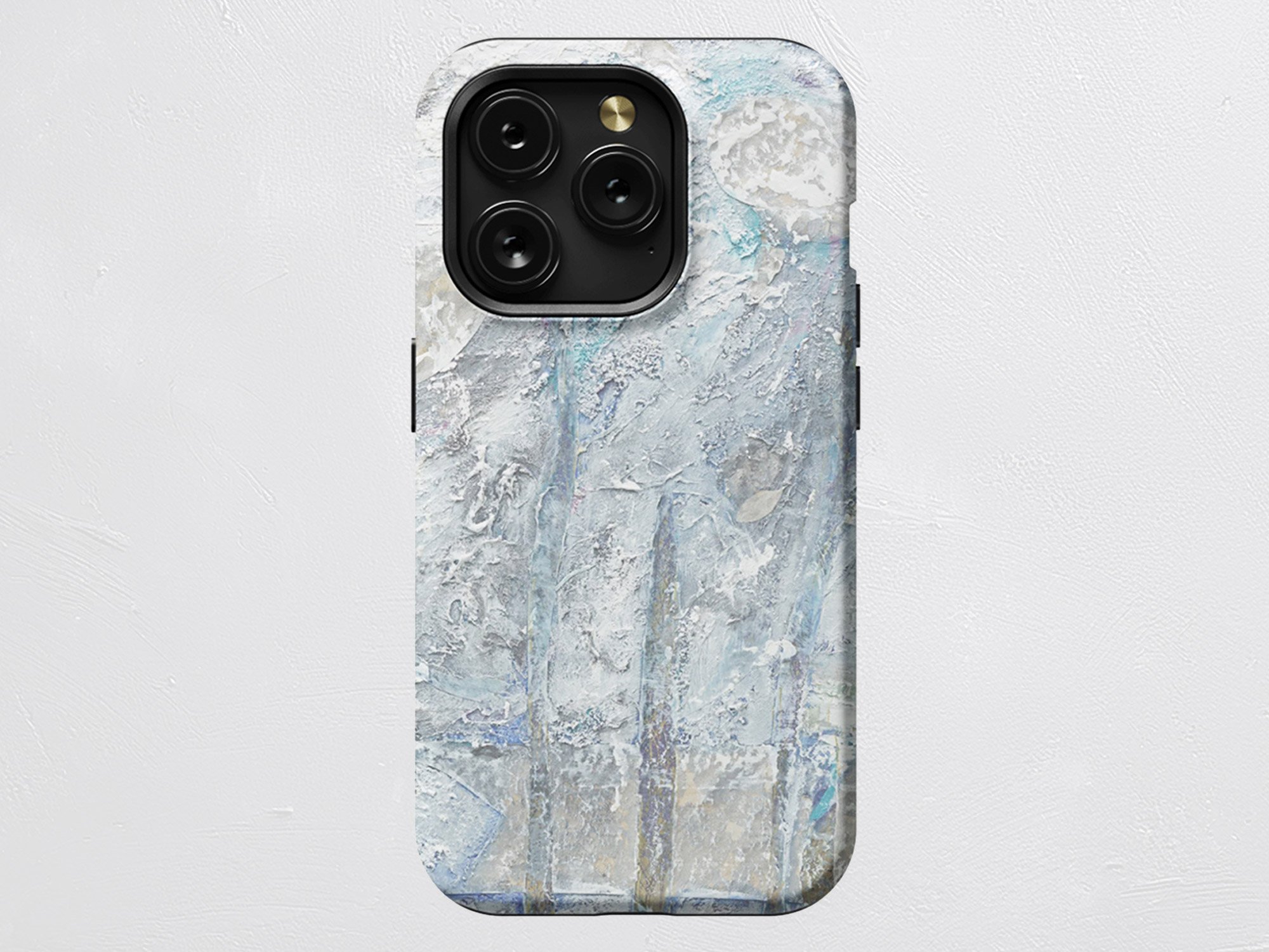 Custom art phone case featuring original abstract painting.