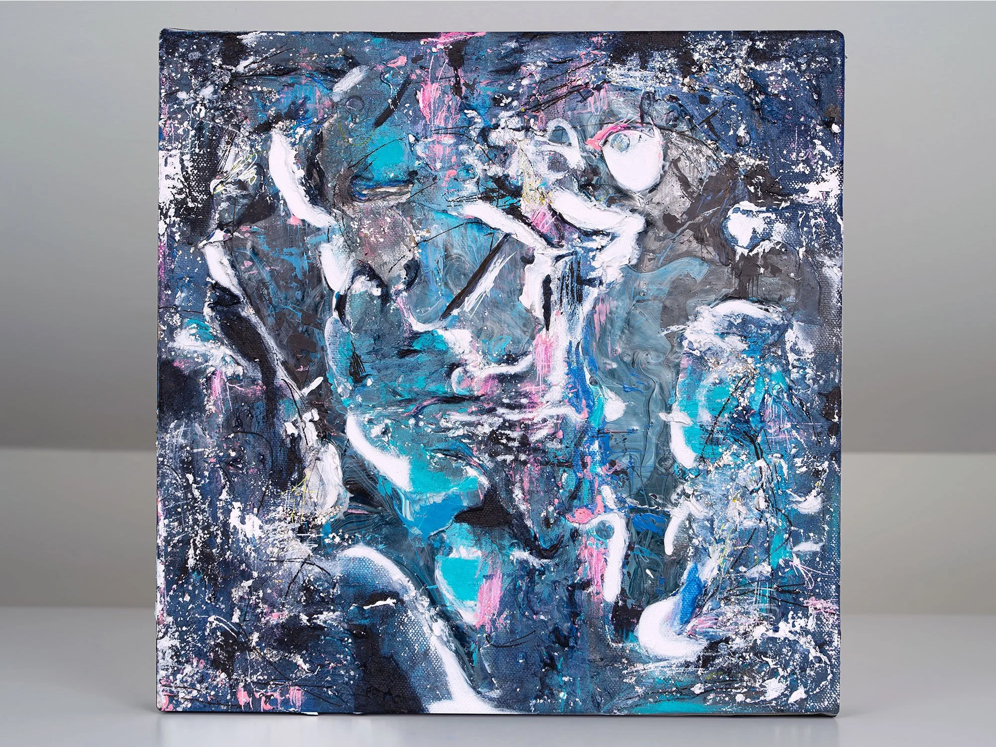 Dinner at the Pool, mixed-media artwork by Samantha Paris Estes.