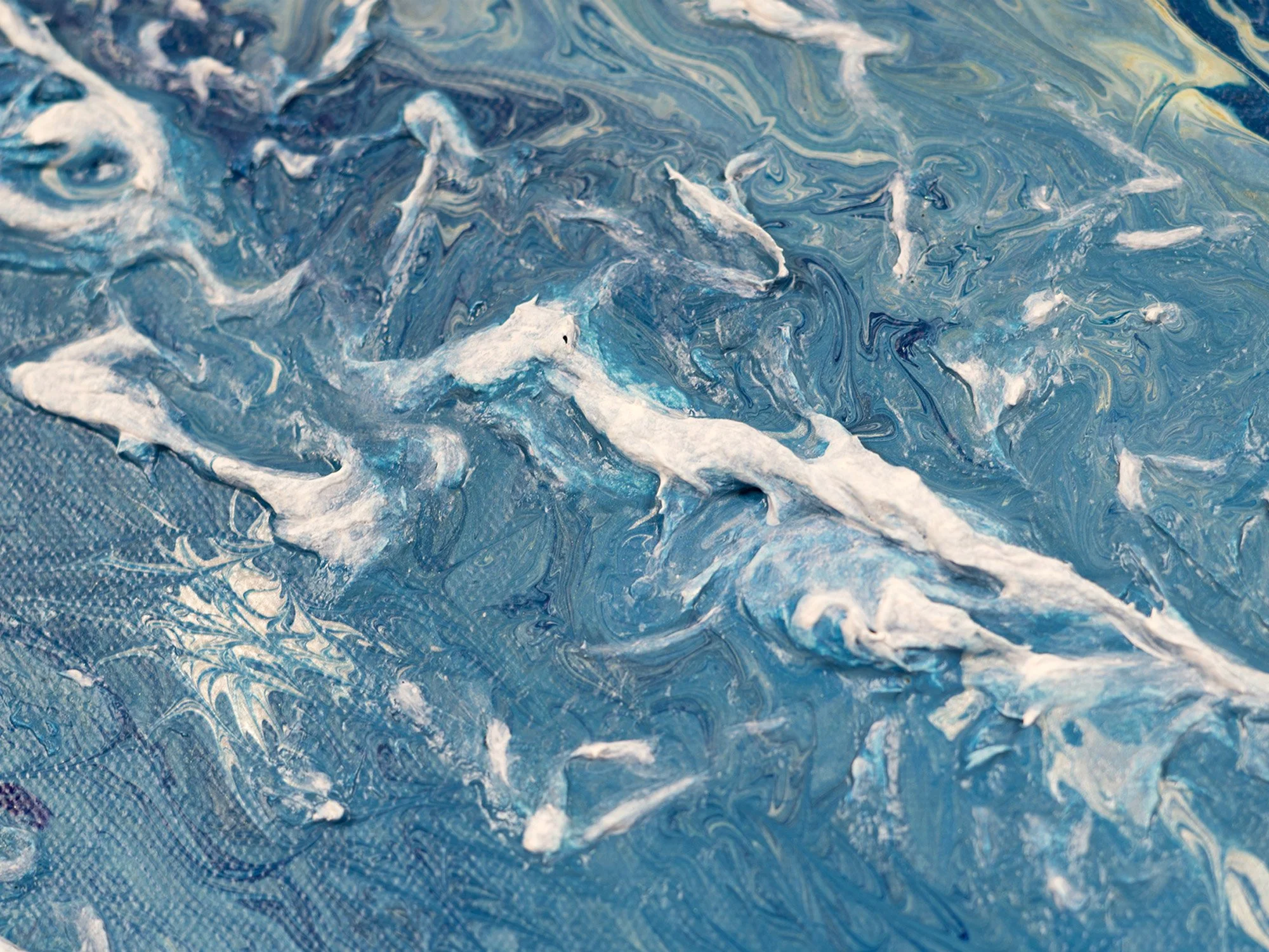 Close-up detail of texture and resin on Immersed Series V11 by Samantha Paris Estes