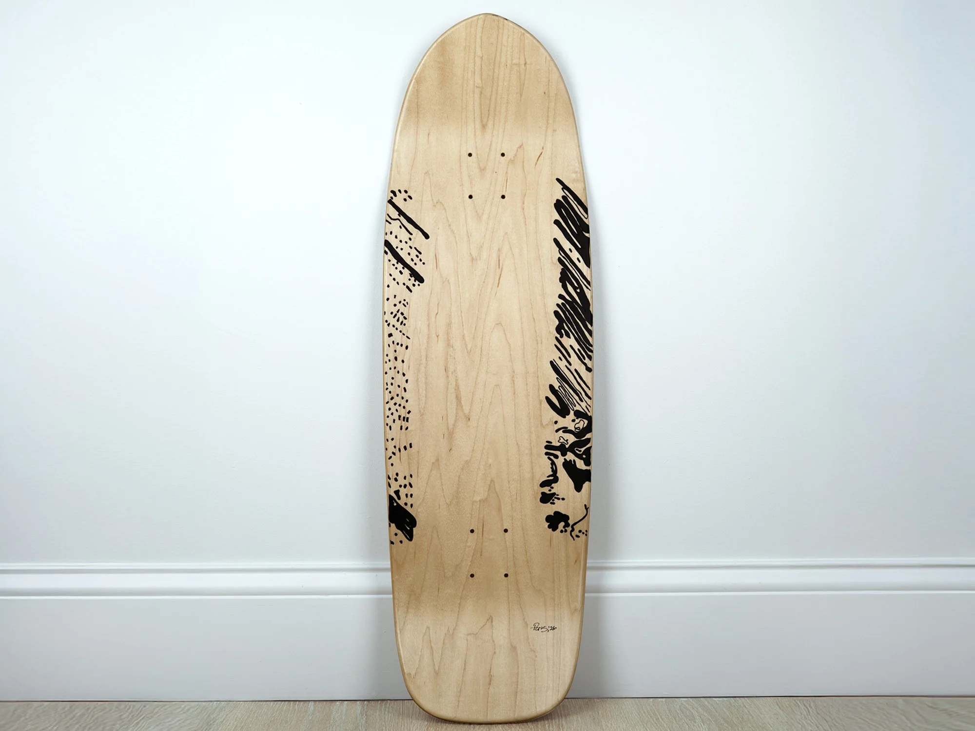 Madonna, mixed-media artwork on a skateboard deck by Samantha Paris Estes, 2025 (back view)