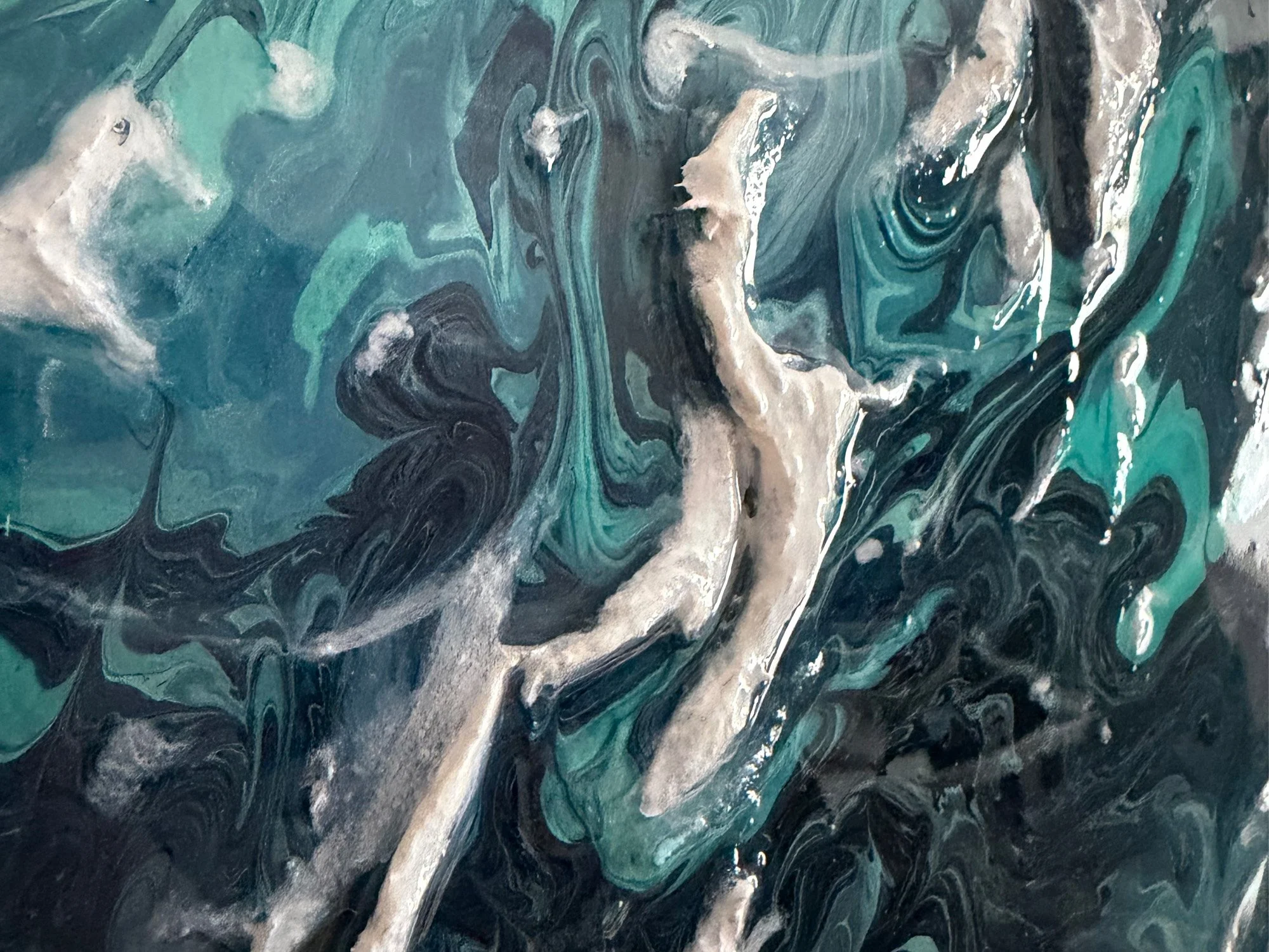 Close-up detail of texture and resin on Immersed Series V17 by Samantha Paris Estes