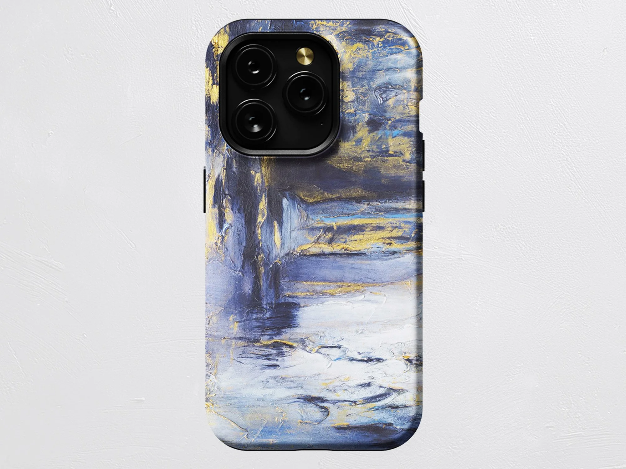 Custom art phone case featuring original abstract painting.