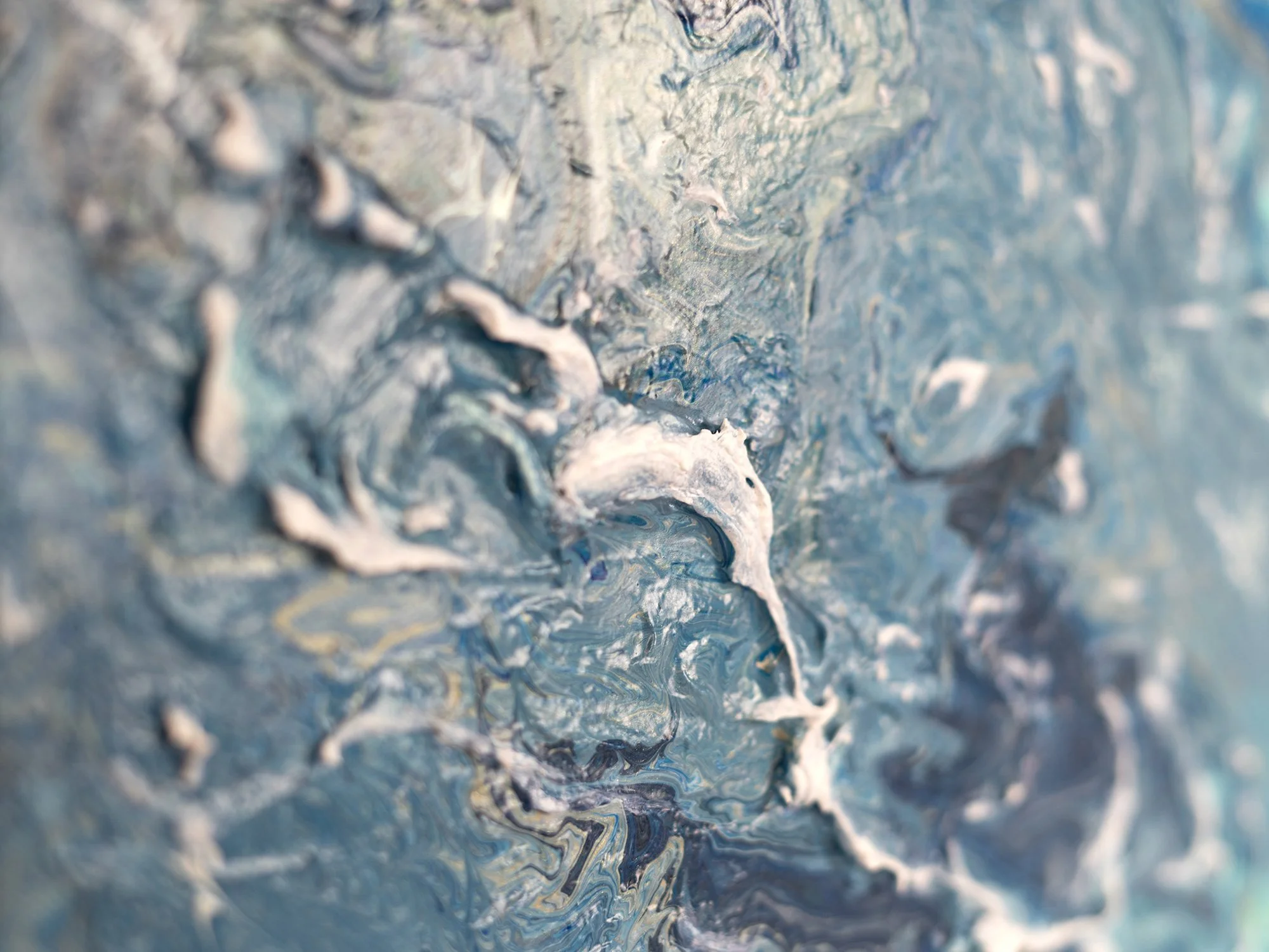 Close-up detail of texture and resin on Immersed Series V9 by Samantha Paris Estes