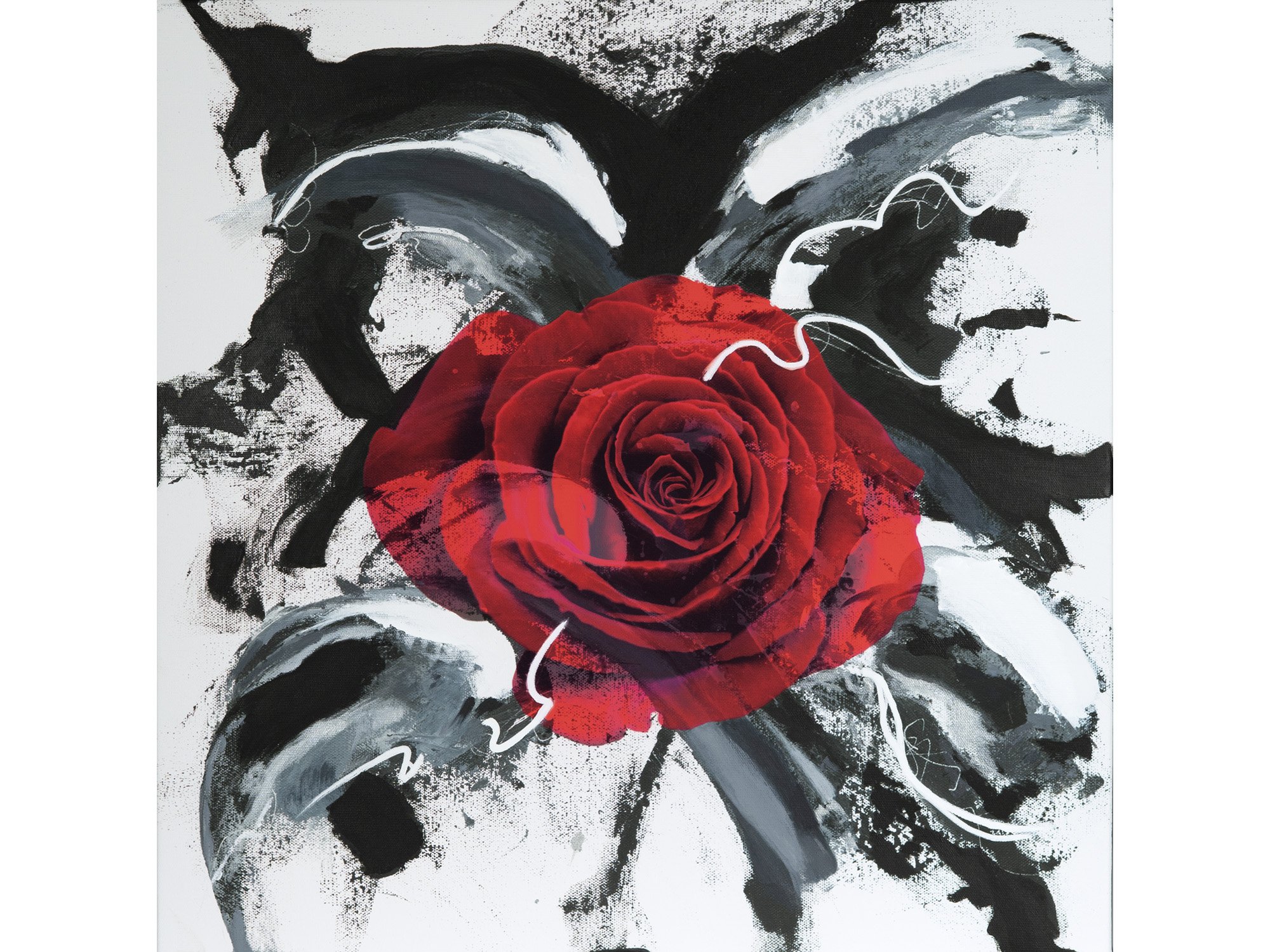 Go with the Flow 2.0 II mixed-media diptych on canvas