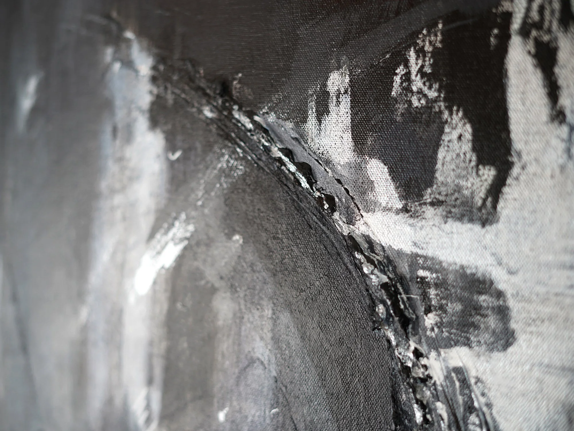 Close-up detail of texture in Silver Fox by Samantha Paris Estes.