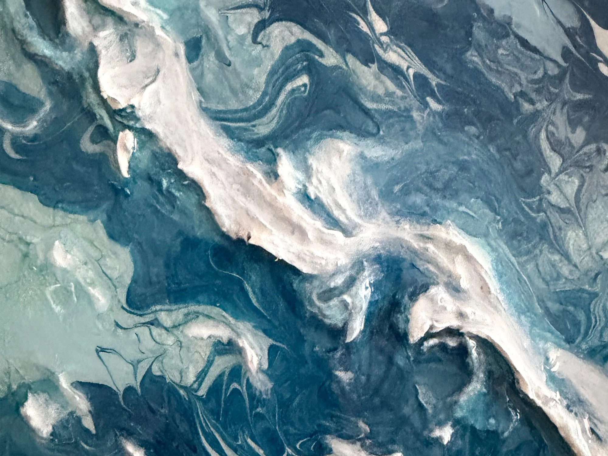 Close-up detail of texture and resin on Immersed Series V16 by Samantha Paris Estes