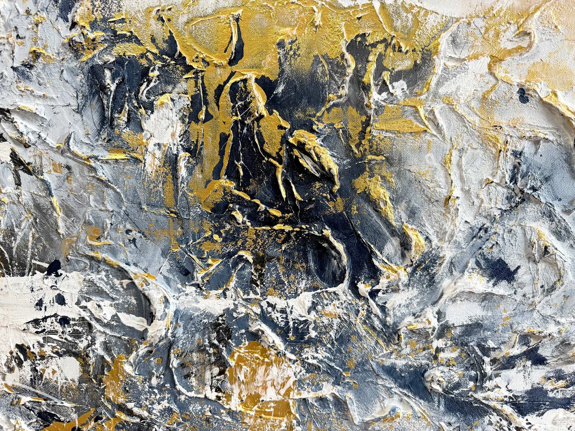 Close-up detail of texture in Golden Licious  by Samantha Paris Estes.