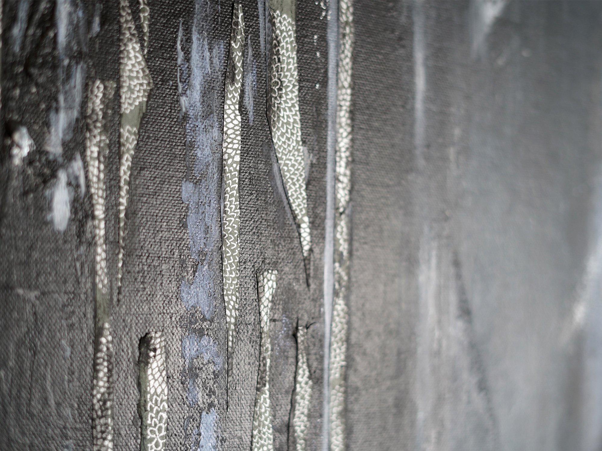 Close-up detail of texture in Silver Fox by Samantha Paris Estes.