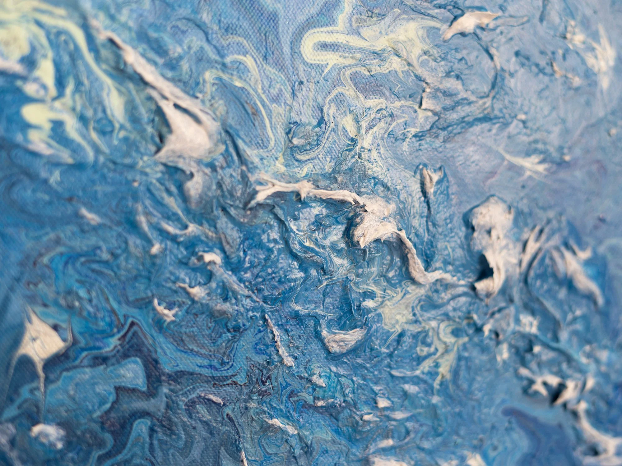 Close-up detail of texture and resin on Immersed Series V10 by Samantha Paris Estes
