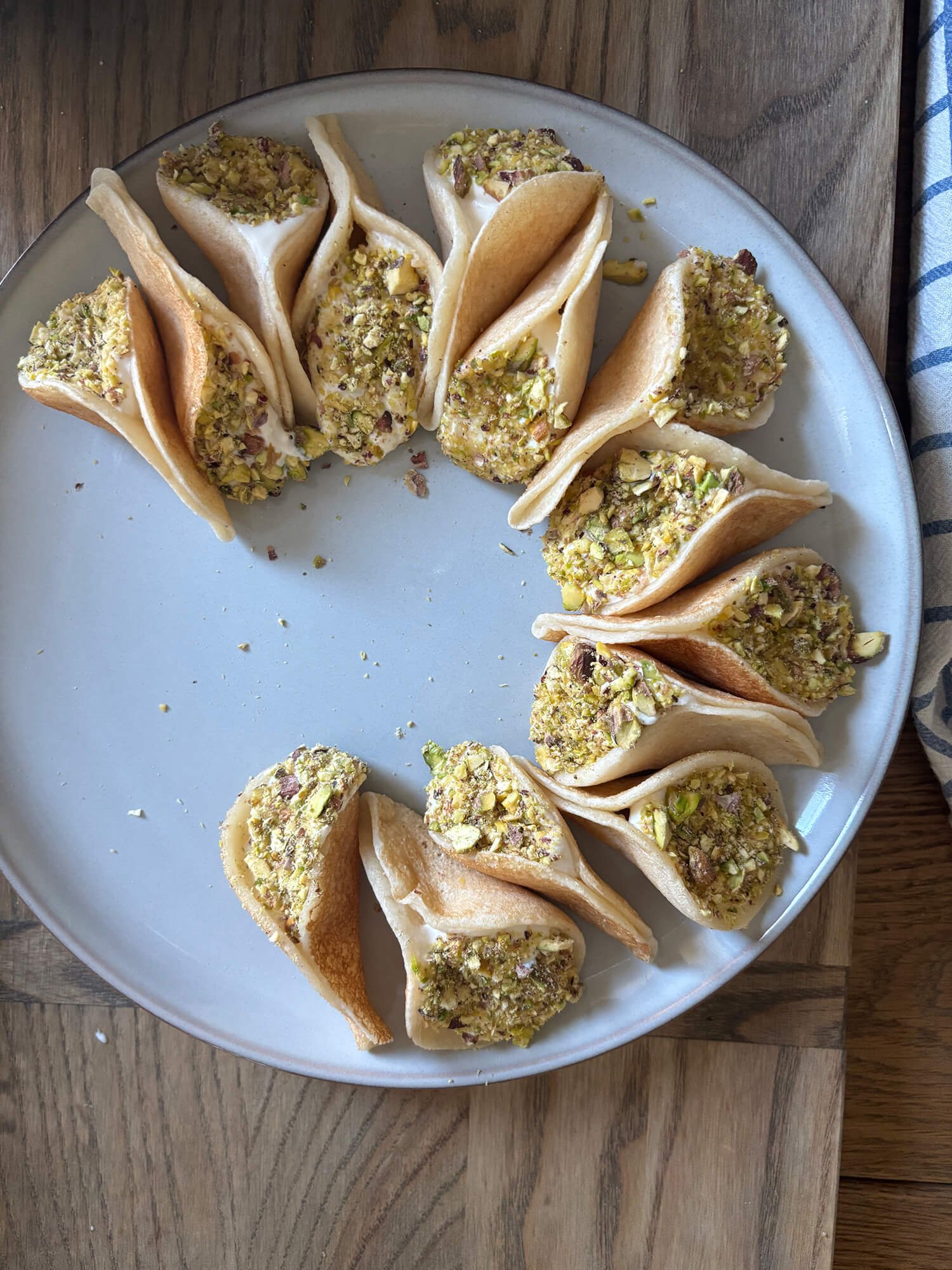 plated Ricotta Qatayef recipe by Lidijas Kitchen