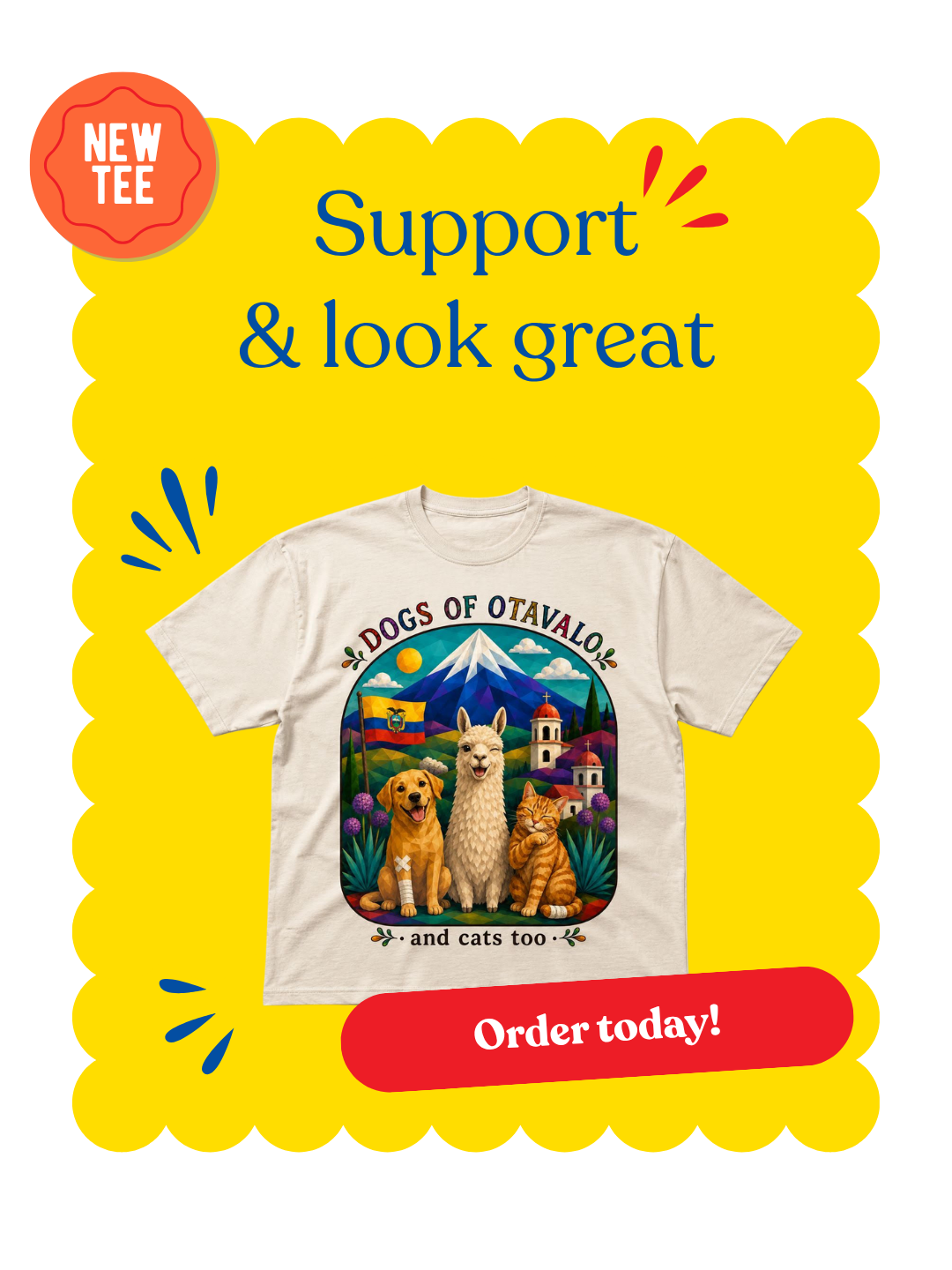 Advertisement for a new Dogs of Otavalo Tshirt