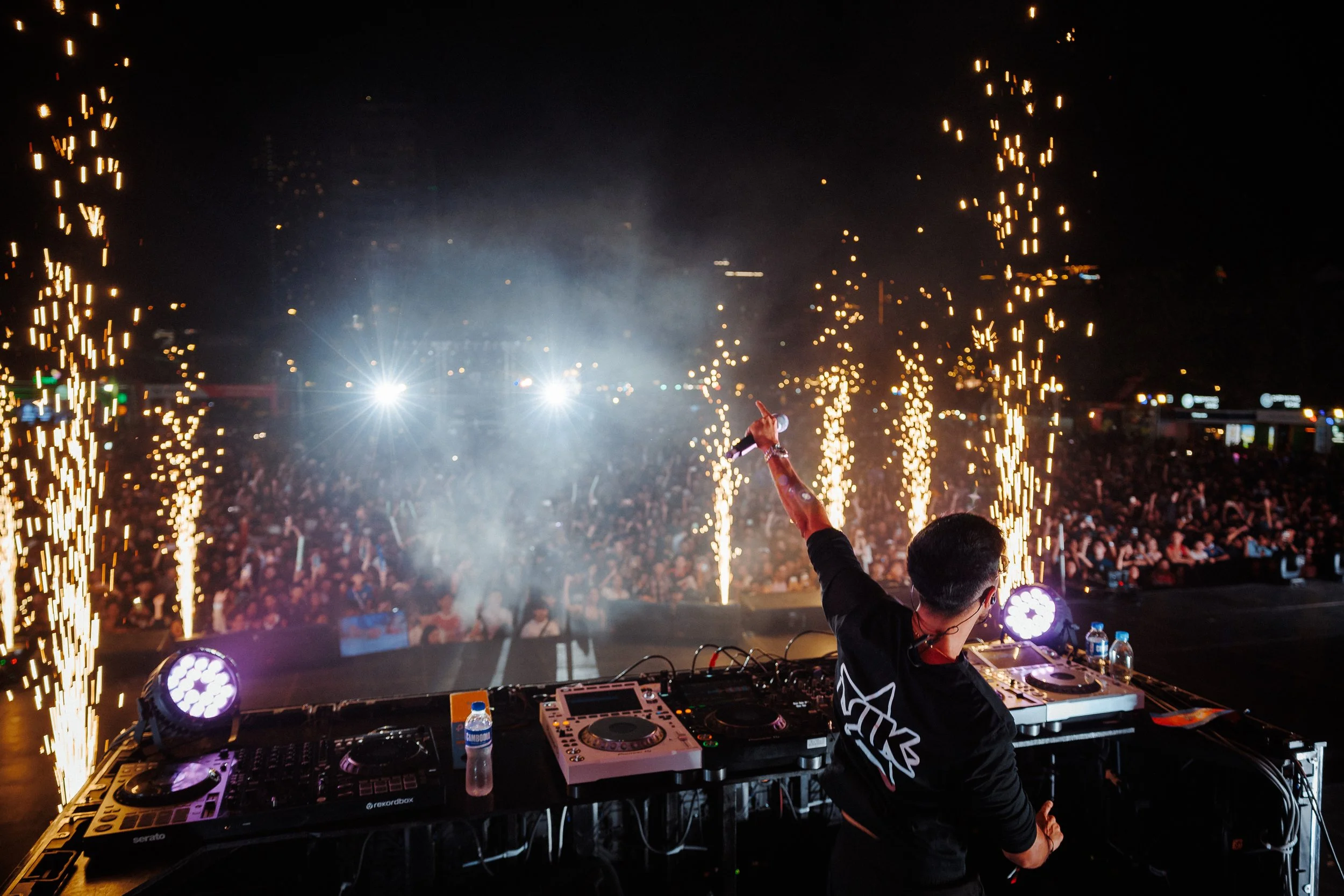 Concert headliner, Vikstarr, takes the stage in Phnom Penh