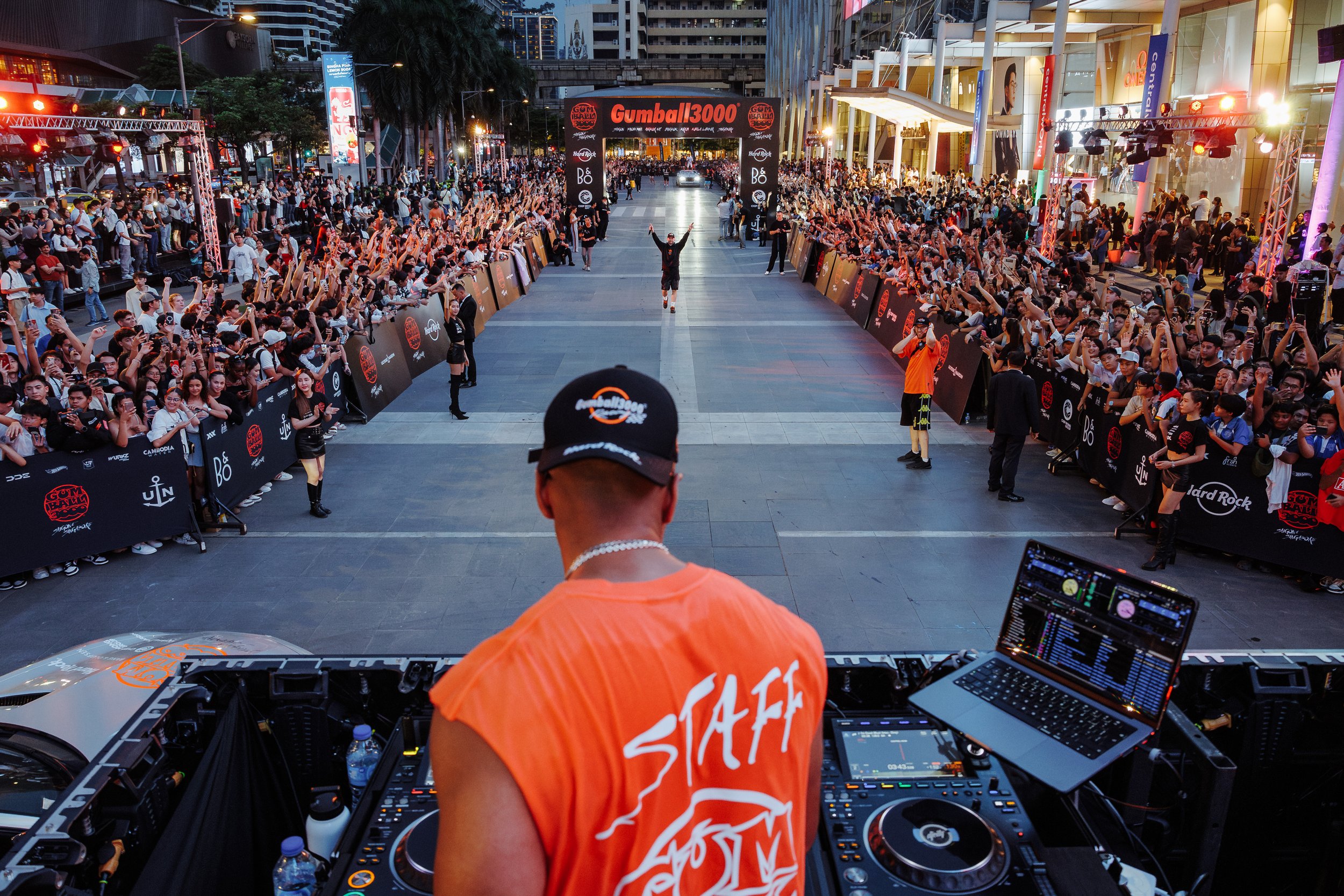 Gumball DJs hosting car announcements, interviews and fan engagement