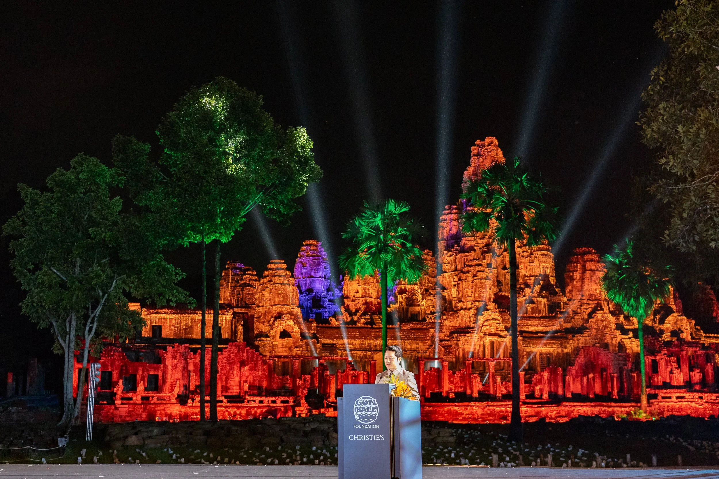 Guests are welcomed to the Gumball 3000 Foundation Gala Dinner & Auction by Cambodia's Minister of Tourism