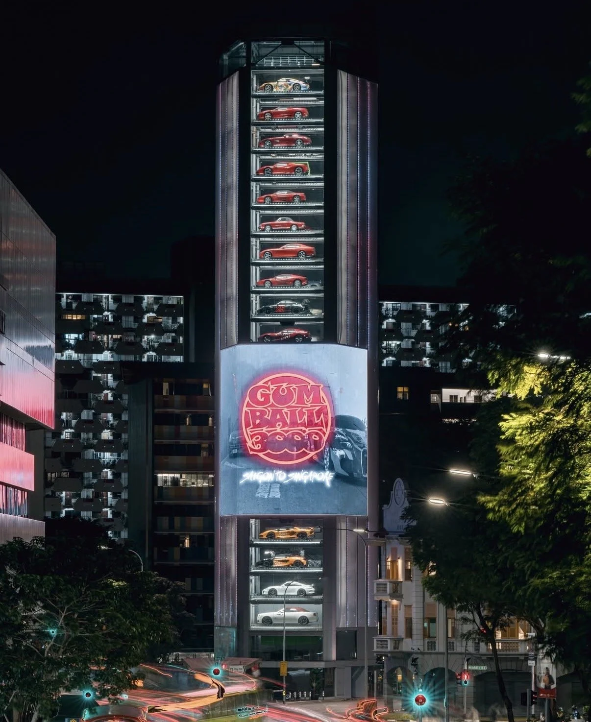 PR activation placing 10 Gumball cars inside Ten Square, Singapore