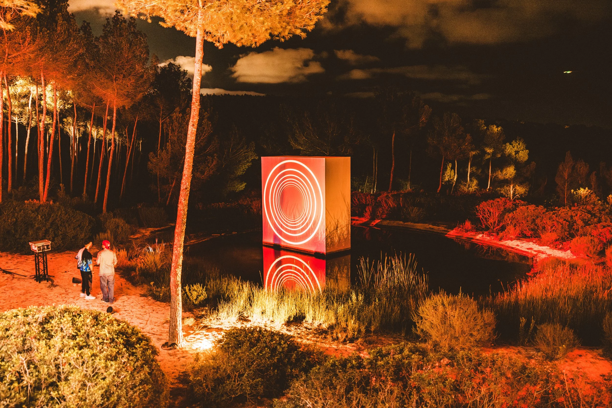 Video mapping wall with animated graphics