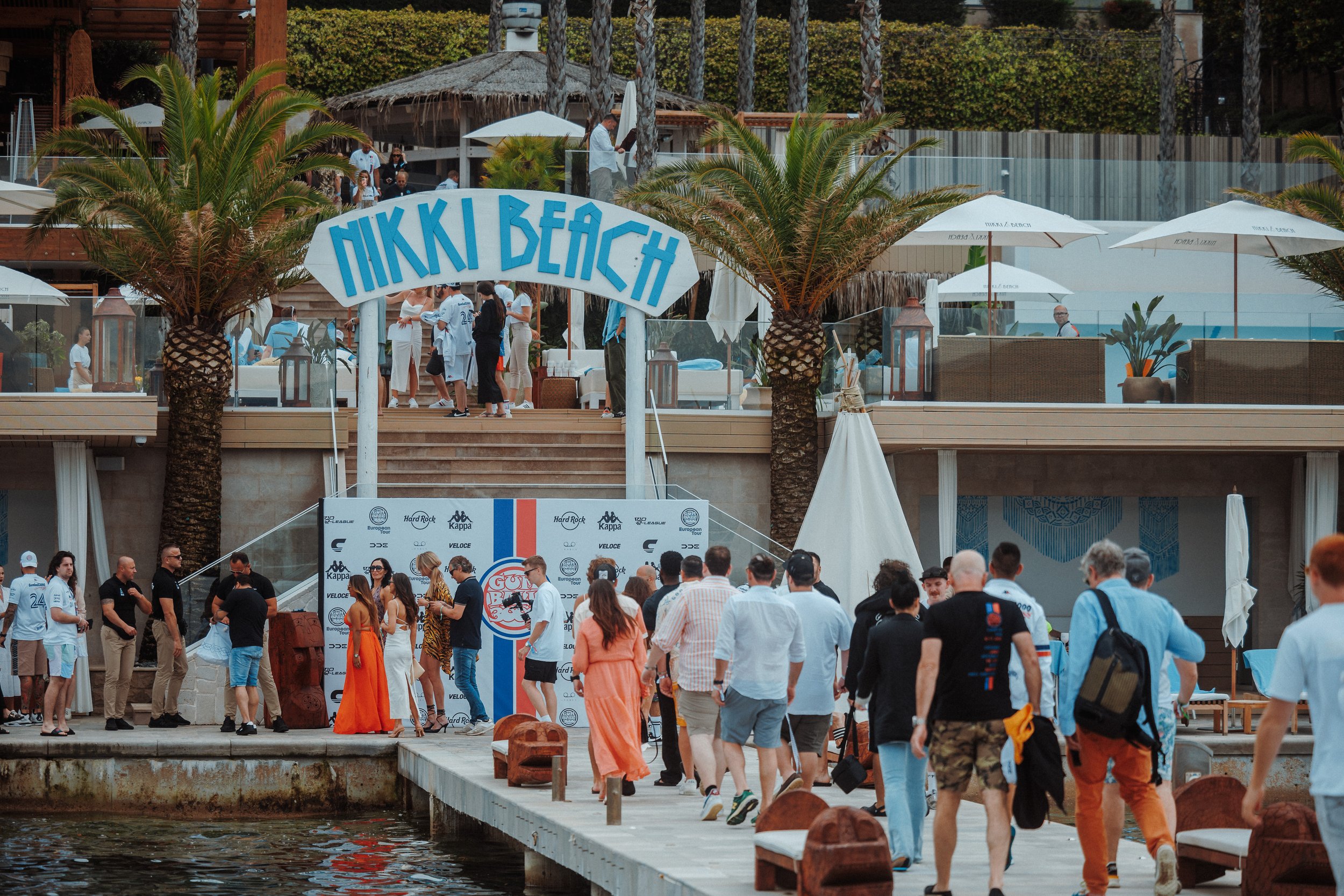 Guests arrive at Nikki Beach Montenegro for the Gumball Awards Ceremony & Finale Party