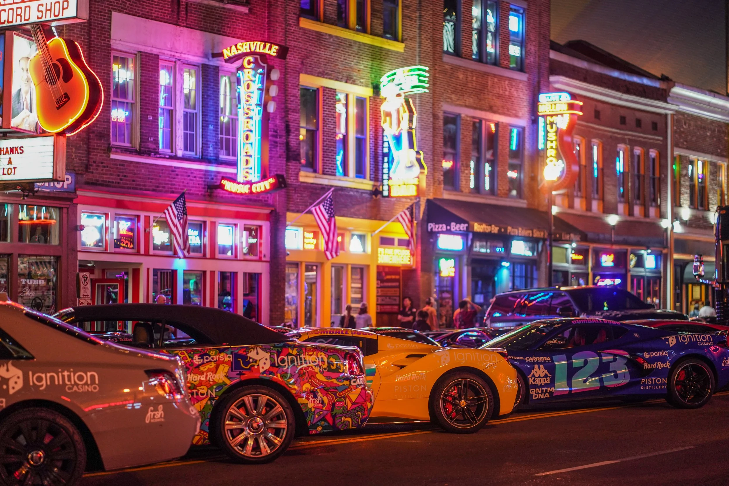 Gumball Grid at night, Nashville