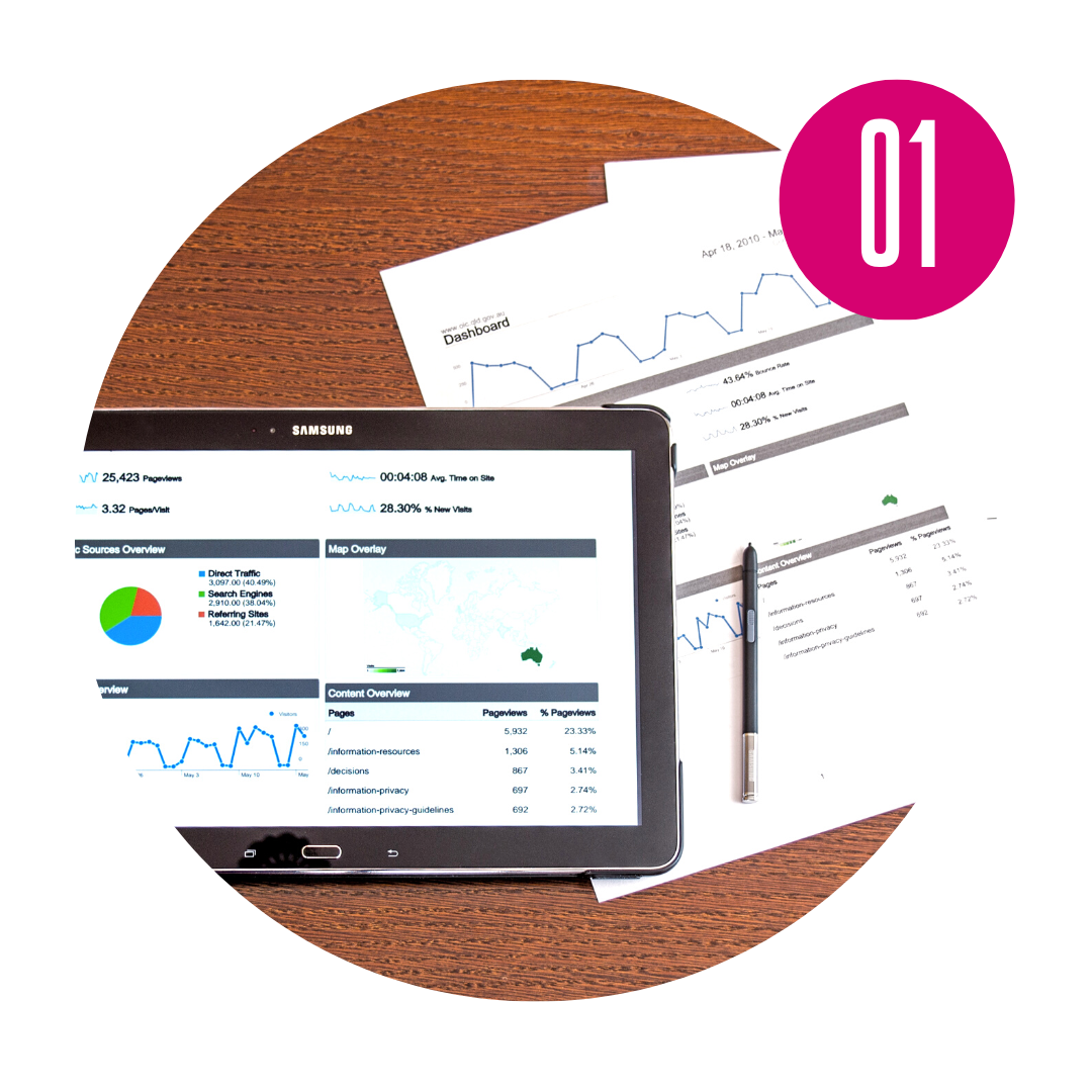 An image of an iPad showing statistics and a printed data report.