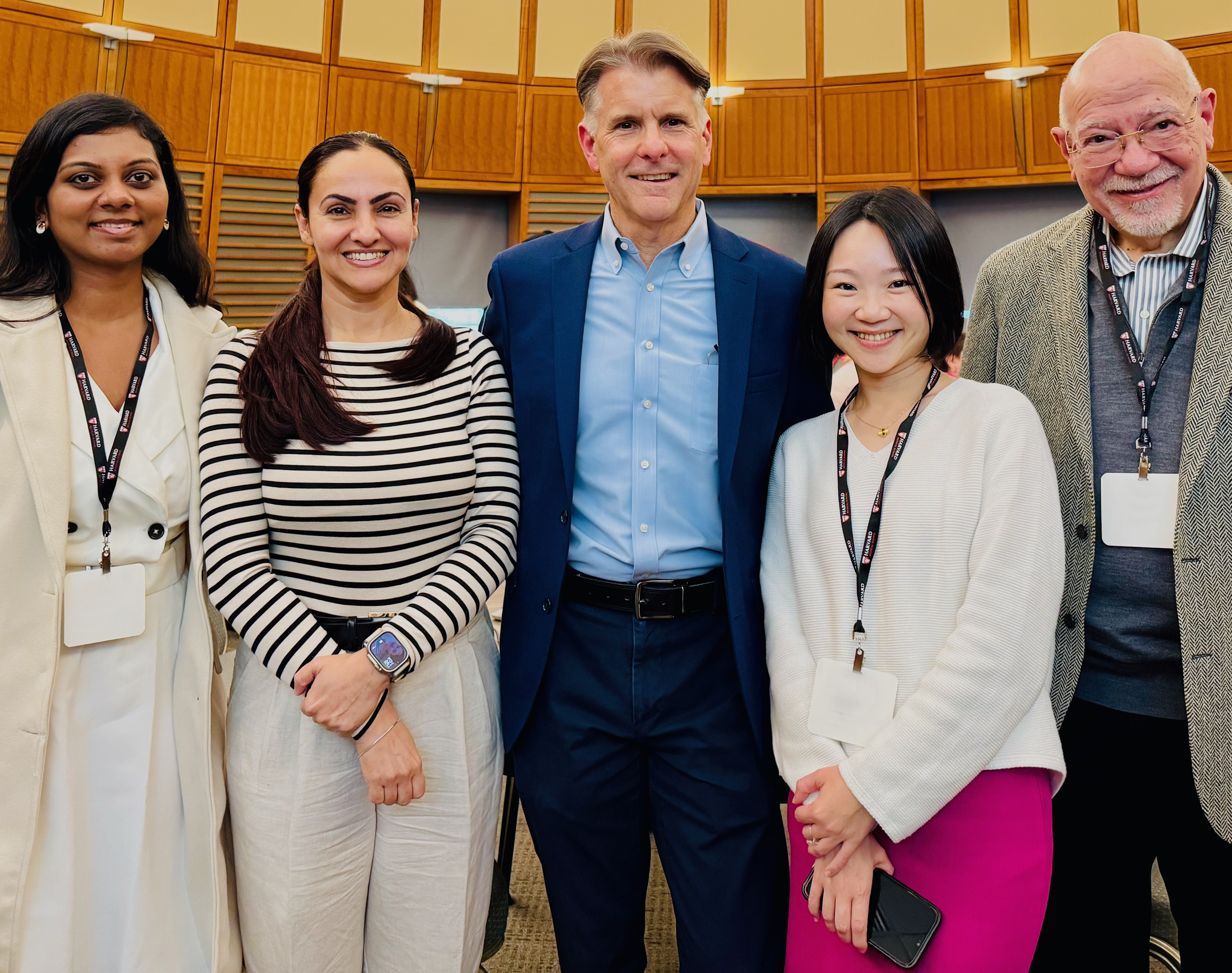 Terry Gipson with public speaking workshop participants having completed immersive speaking exercises to improve their communication skills.