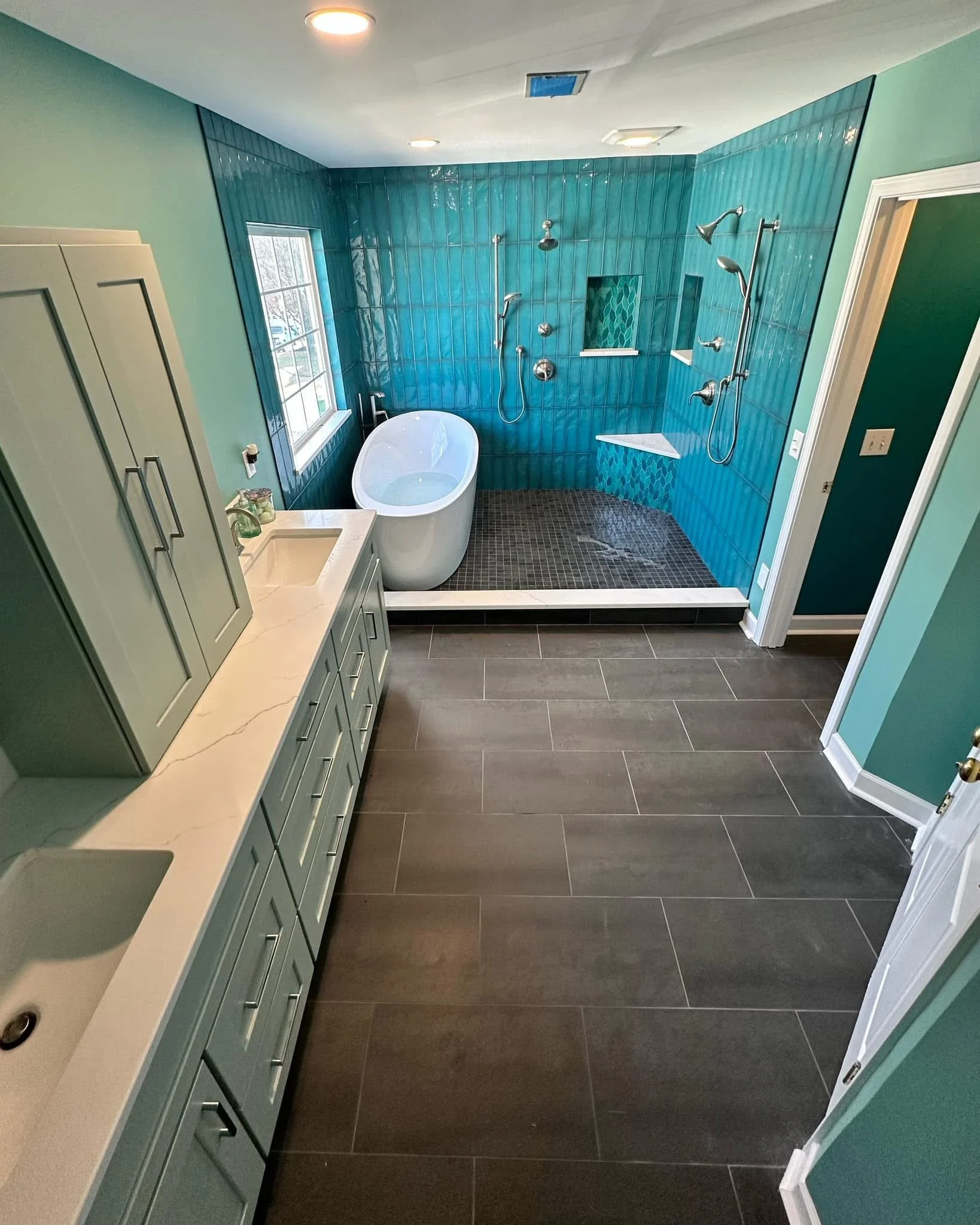 Timeless bathroom tile installation combining elegant design, moisture protection, and expert workmanship.