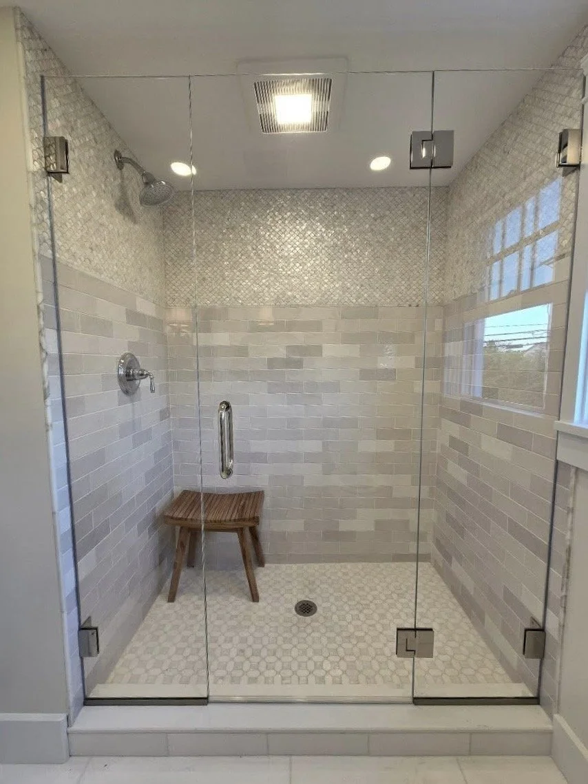 Luxury bathroom tile installation using premium materials and custom designs. Expert craftsmanship for elegant shower walls, floors, and high-end bathroom finishes.
