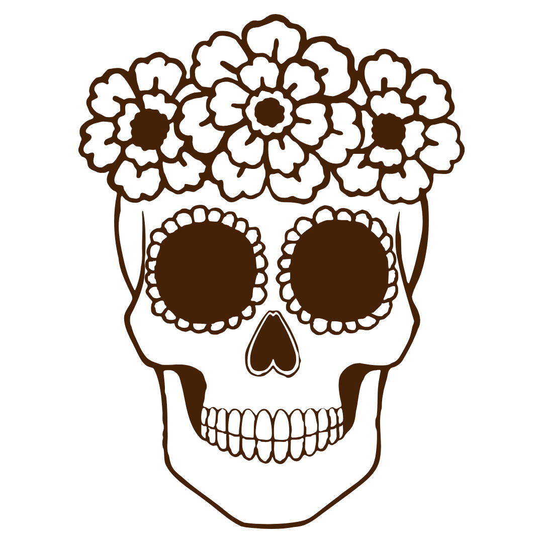 brown skull outline icon