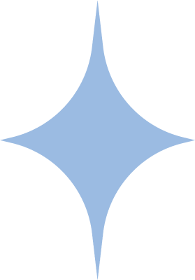 A blue, star-shaped graphic on a black background.