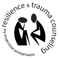 Logo for the International Association for Resilience & Trauma Counseling (IARTC) featuring a symbol with two people facing each other in the center.