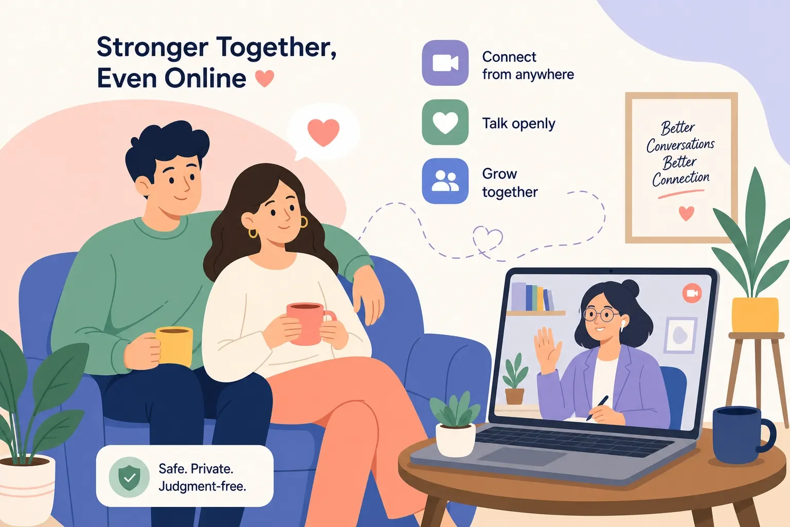 How Virtual Relationship Counseling Works for Couples
