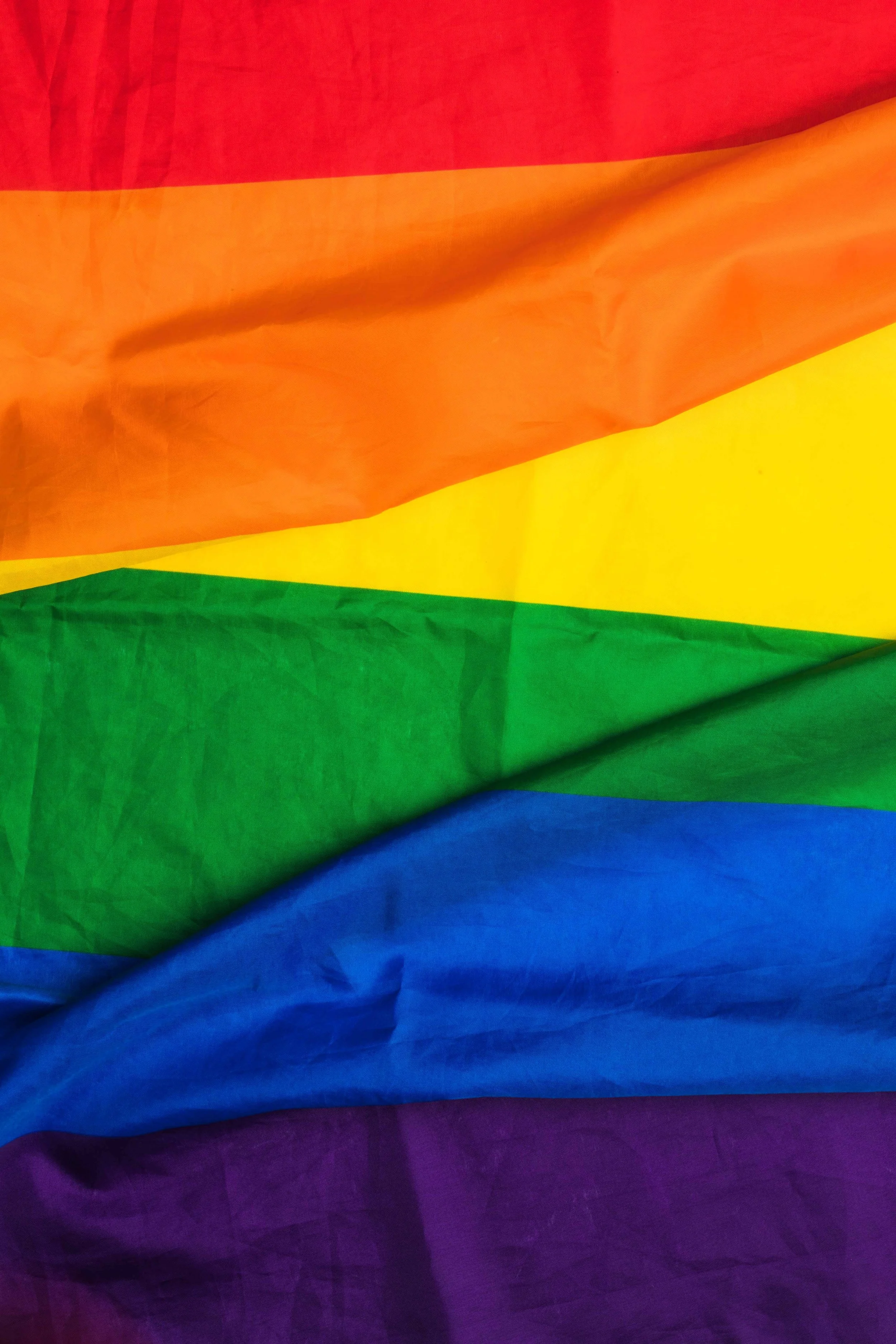 Rainbow Pride flag with red, orange, yellow, green, blue, and purple horizontal stripes