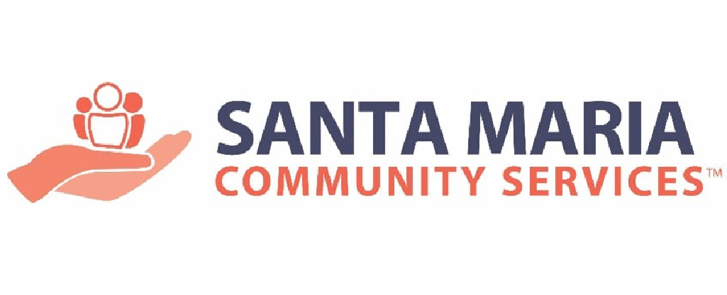 Logo for Santa Maria Community Services featuring an open hand with three stylized human figures above it, with the text "Santa Maria Community Services."