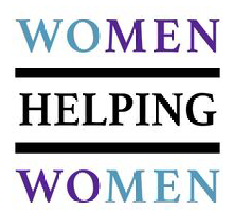 Text that reads 'WOMEN HELPING WOMEN' with black lines separating the words.