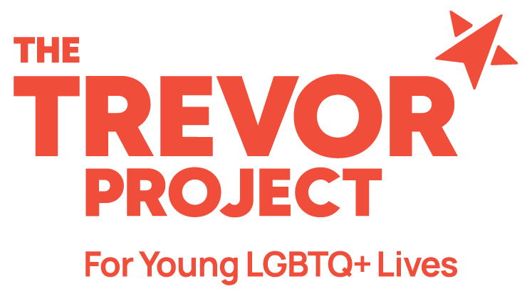 Logo of The Trevor Project with the text "The Trevor Project for Young LGBTQ+ Lives" and an orange star symbol.